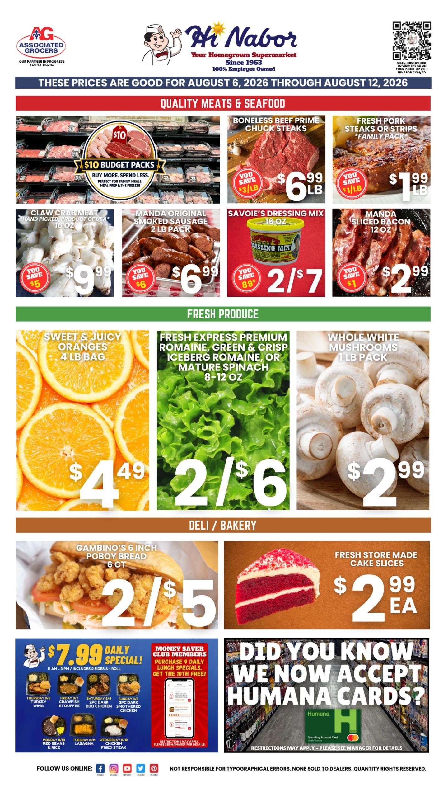 Hi Nabor (Baton Rouge Area, LA) Weekly Ad August 6 - 12, 2026