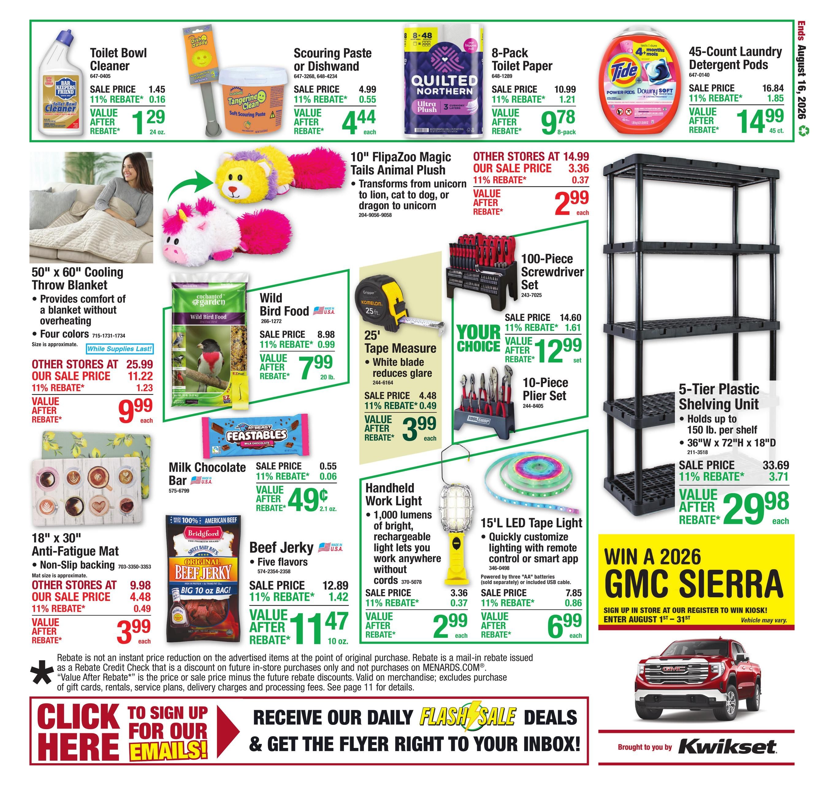 Menards (South Bend–Berrien Springs Area, IN–MI) 11% Rebate Sale Weekly Ad August 6 - 17, 2026