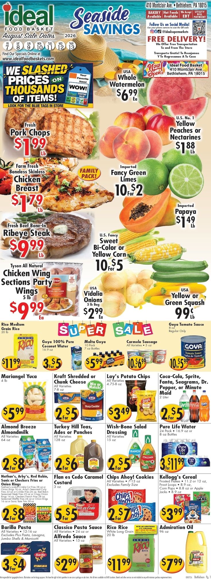 Ideal Food Basket (Bethlehem, PA) Weekly Ad August 7 - 13, 2026