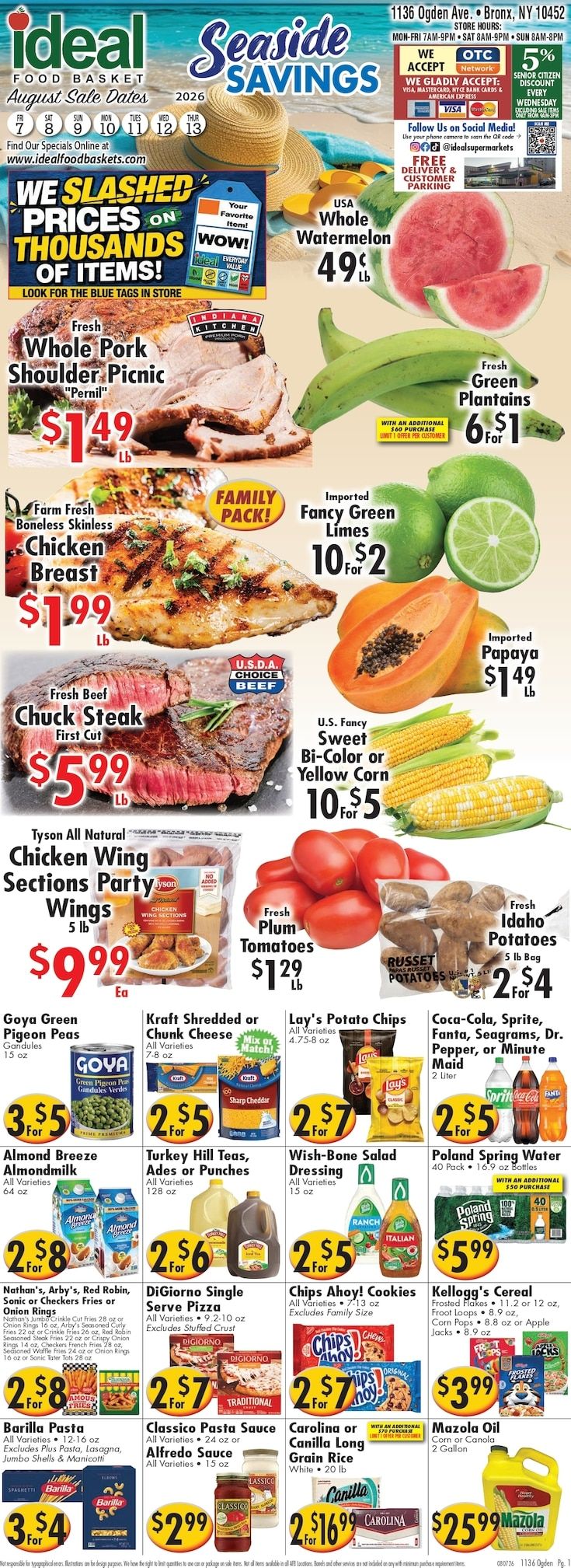 Ideal Food Basket (Bronx, NY) Weekly Ad August 7 - 13, 2026