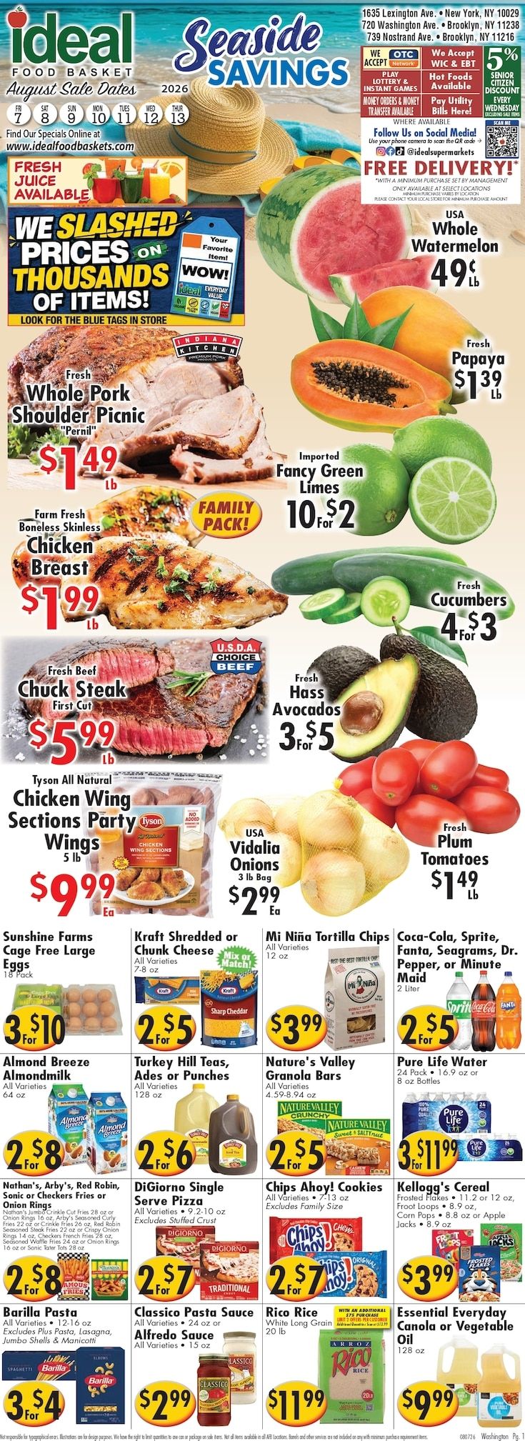 Ideal Food Basket (Brooklyn and New York, NY) Weekly Ad August 7 - 13, 2026