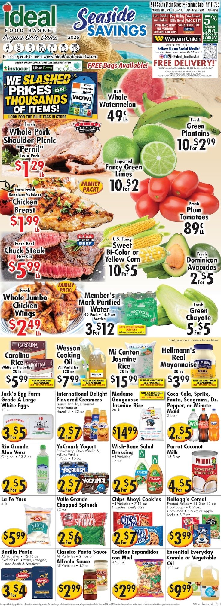 Ideal Food Basket (Farmingdale, NY) Weekly Ad August 7 - 13, 2026