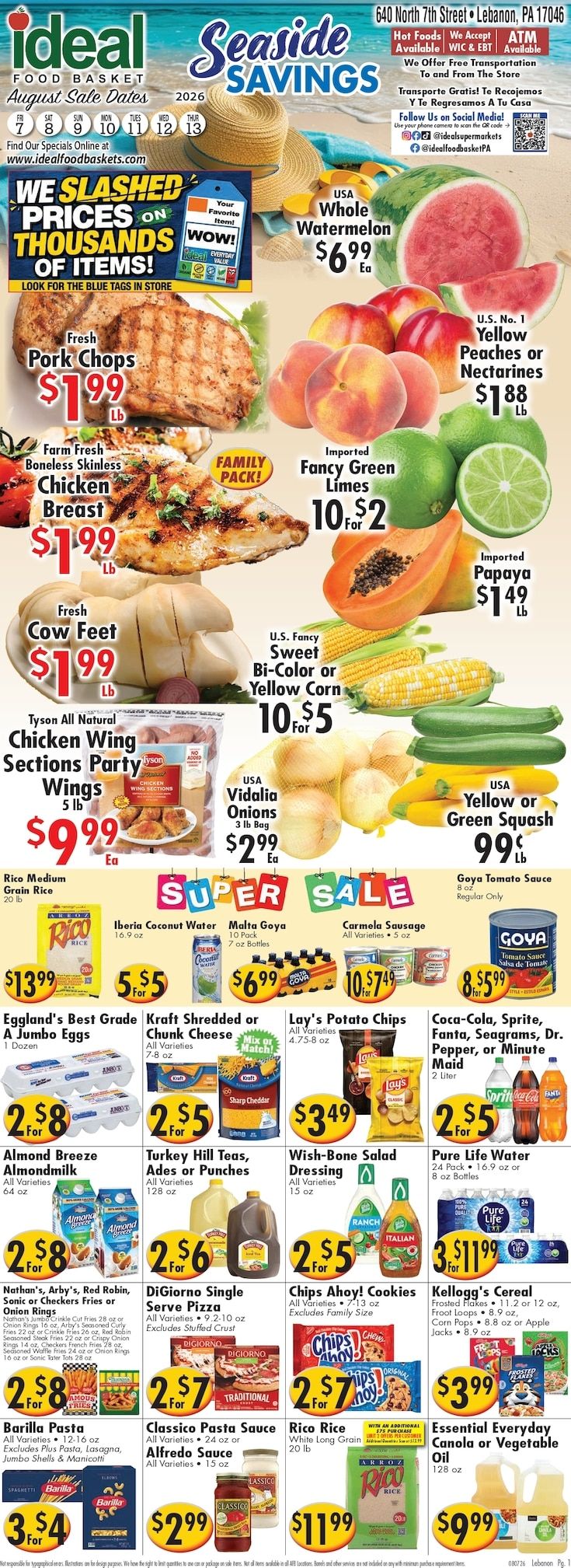 Ideal Food Basket (Lebanon, PA) Weekly Ad August 7 - 13, 2026