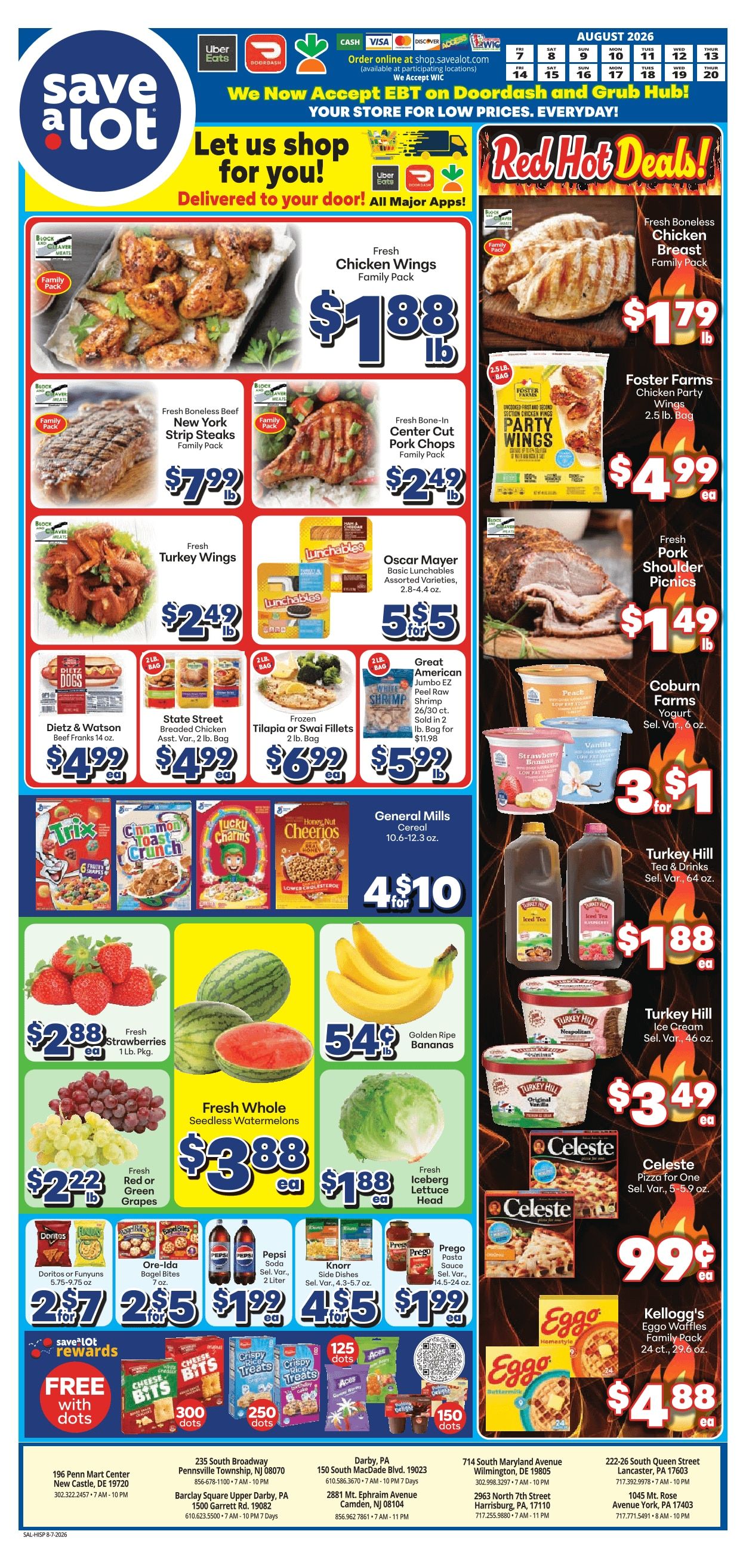 Save a Lot Food Stores (Pennsville, NJ) Weekly Ad August 7 - 20, 2026