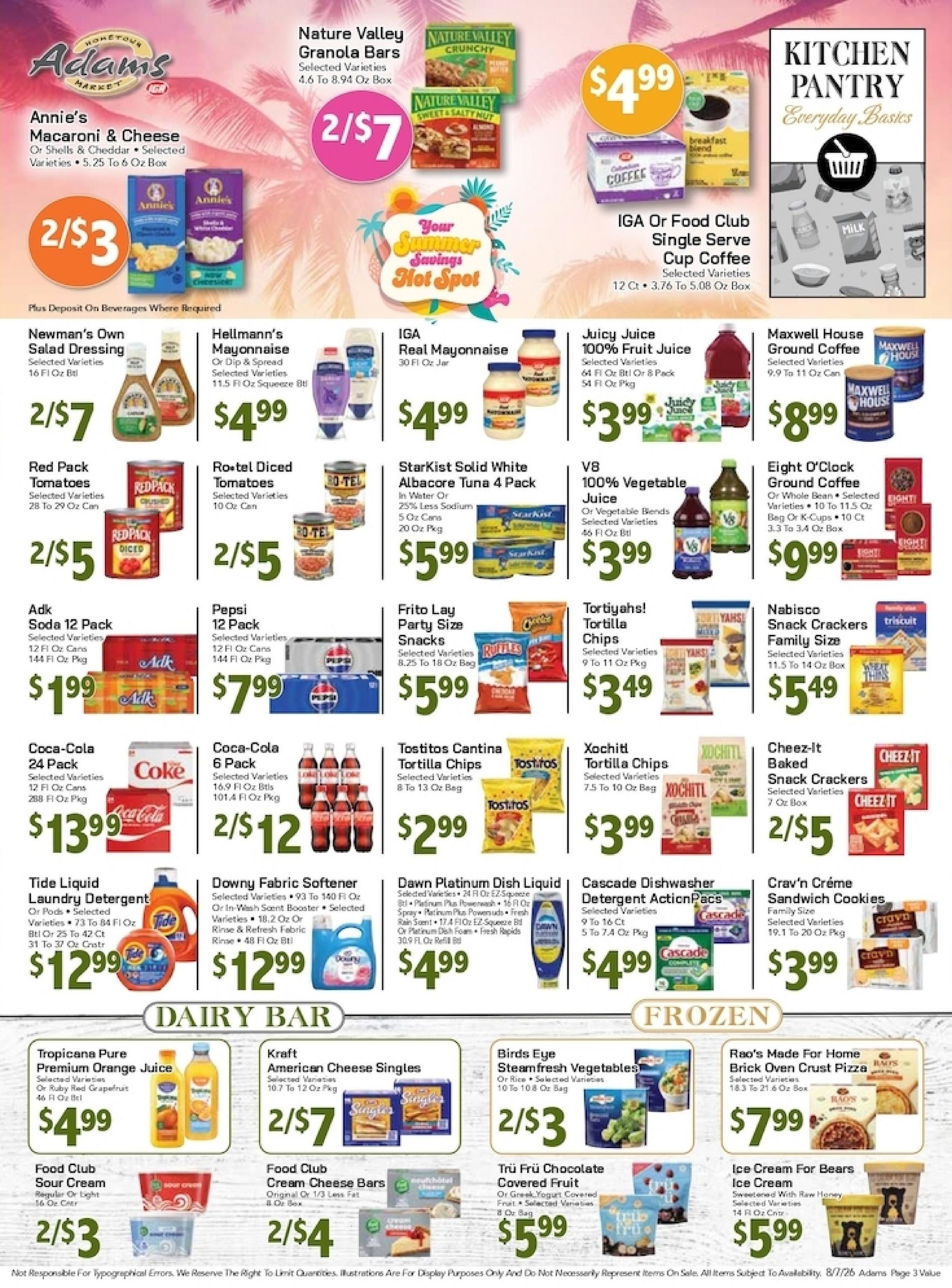 Adams Hometown Market (CT, NY, VT) Weekly Ad August 7 - 13, 2026