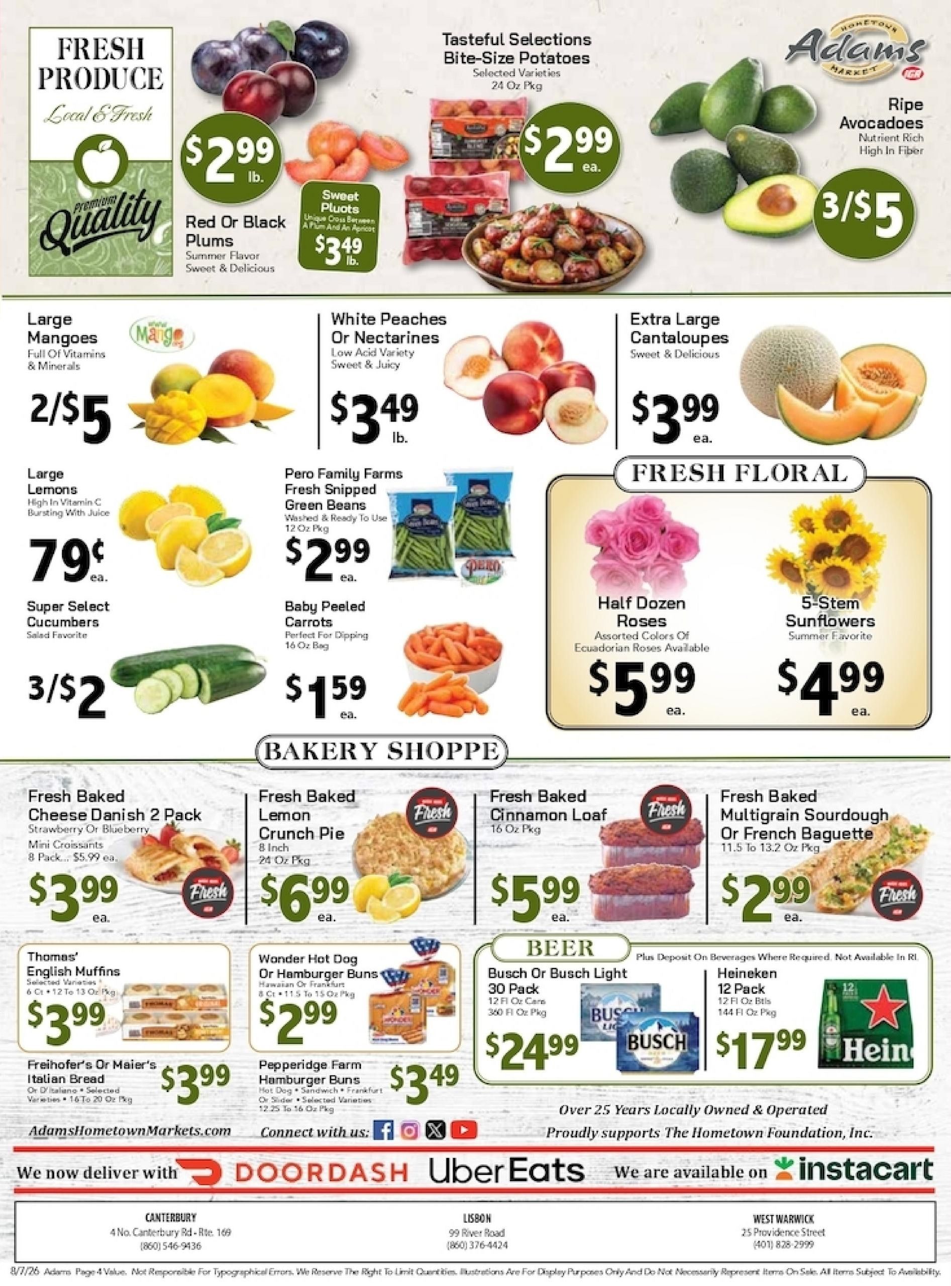 Adams Hometown Market (CT, NY, VT) Weekly Ad August 7 - 13, 2026