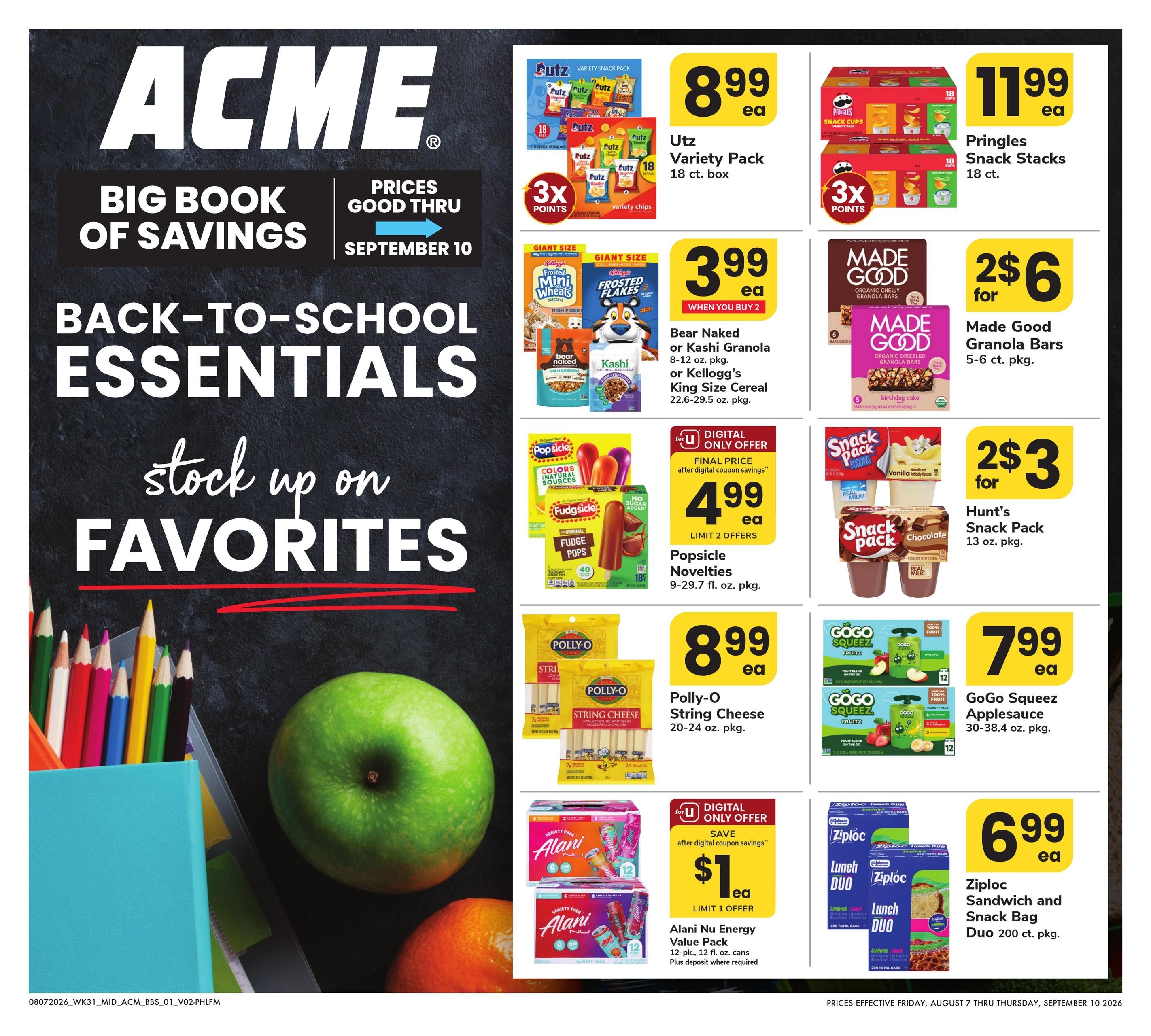Acme Markets Big Book of Savings Weekly Ad August 7 - September 10, 2026