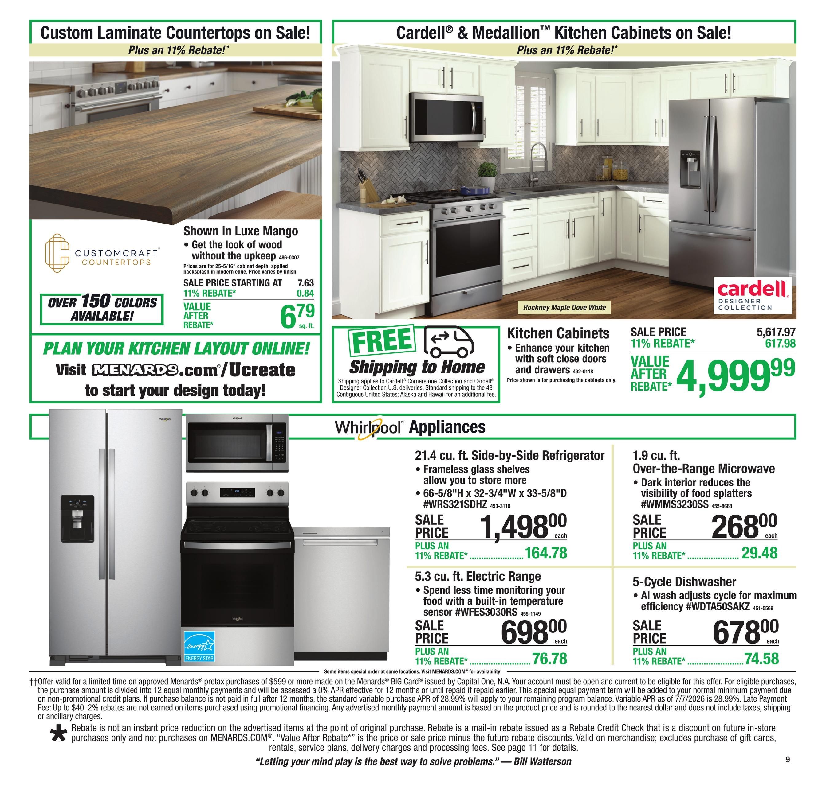 Menards (Mitchell Area, SD) 11% Rebate Sale Weekly Ad August 6 - 17, 2026