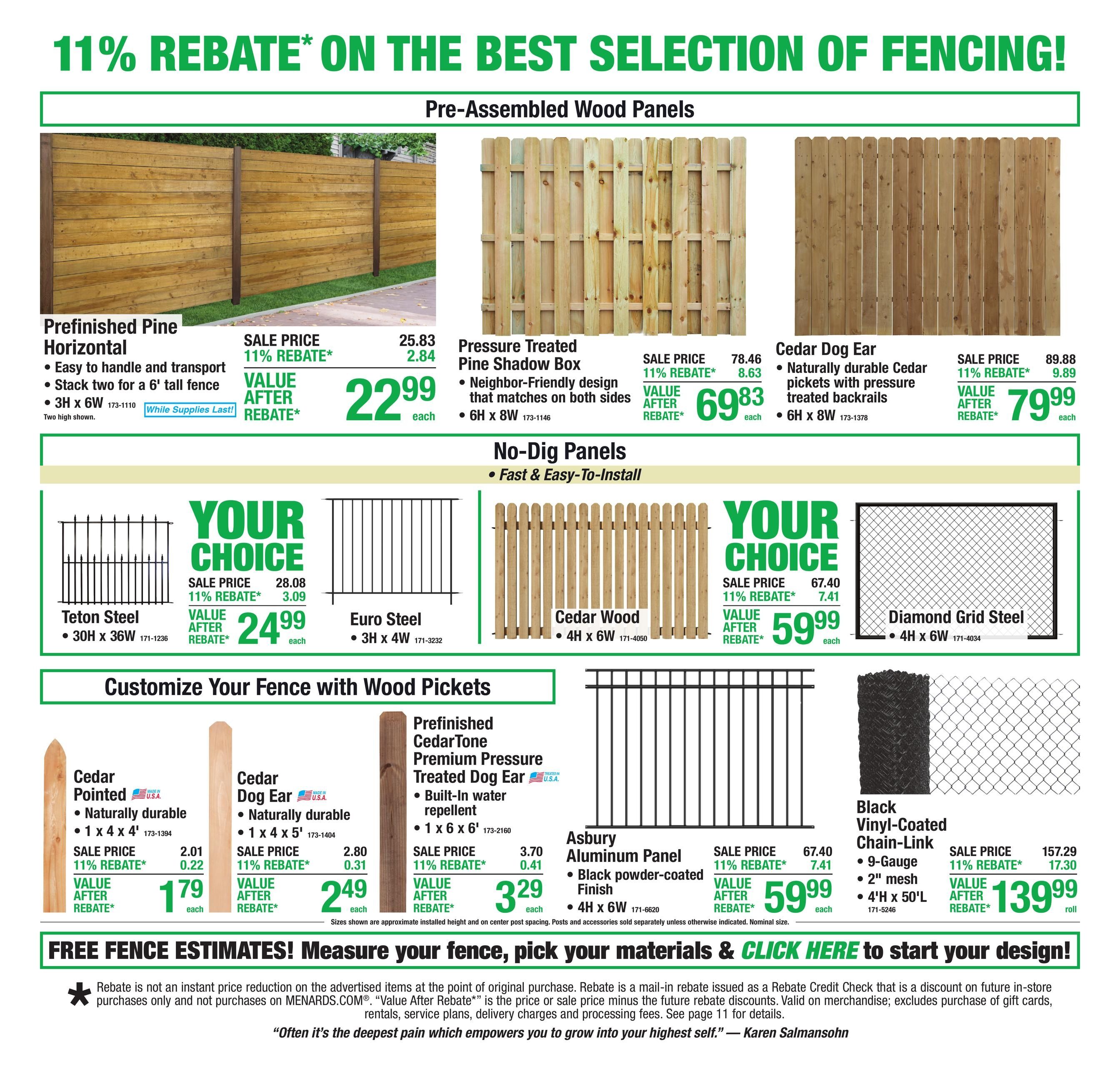 Menards (Mitchell Area, SD) 11% Rebate Sale Weekly Ad August 6 - 17, 2026