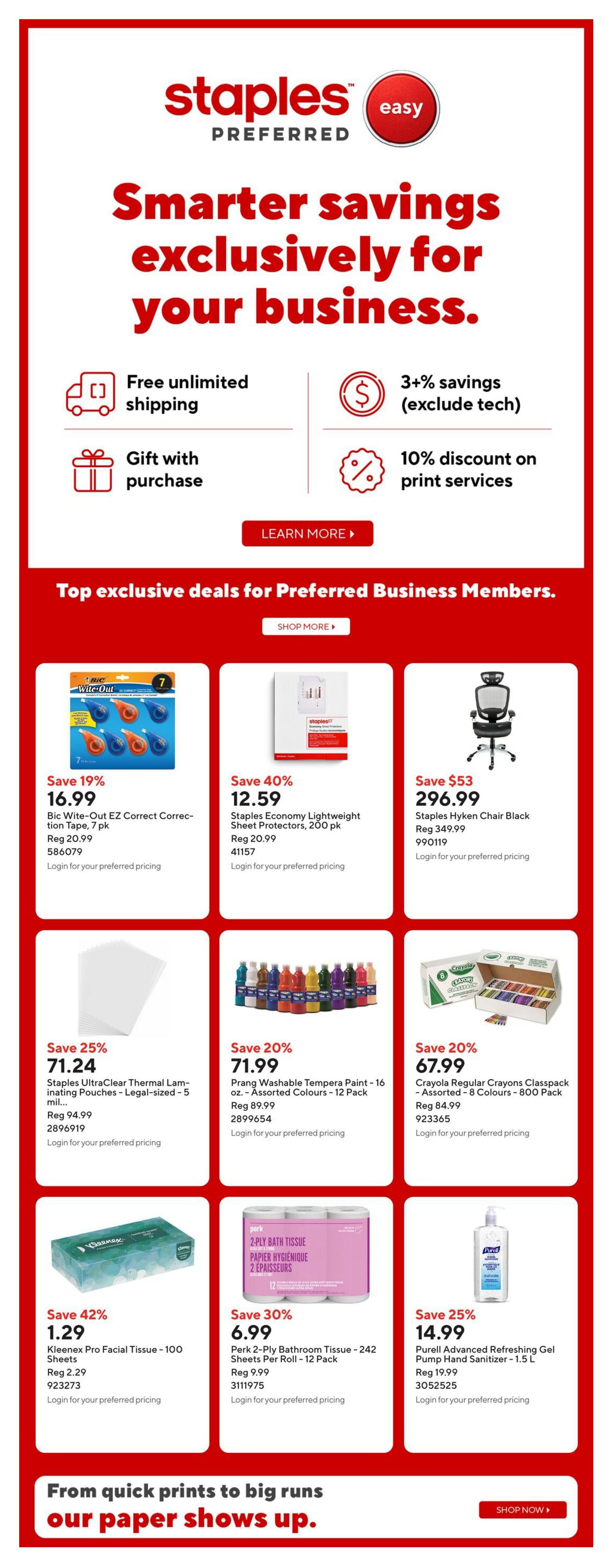 Staples Flyer August 7 to 13