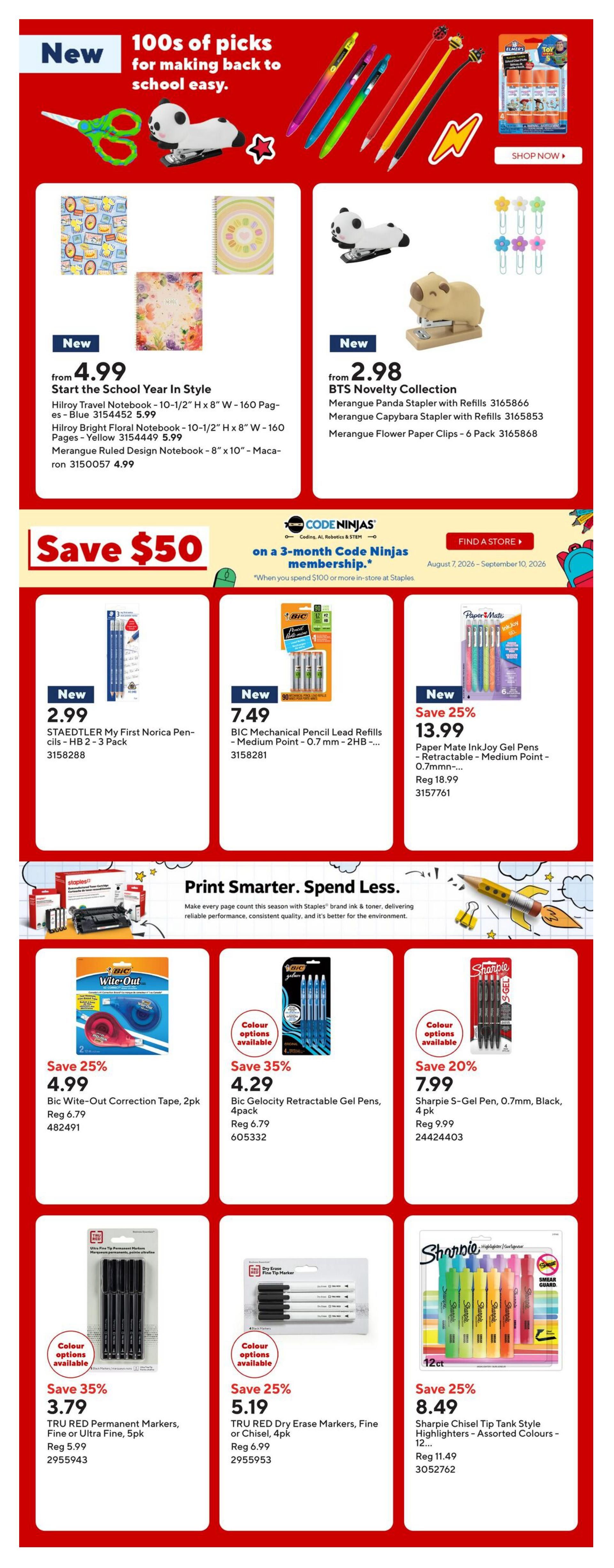 Staples Flyer August 7 to 13