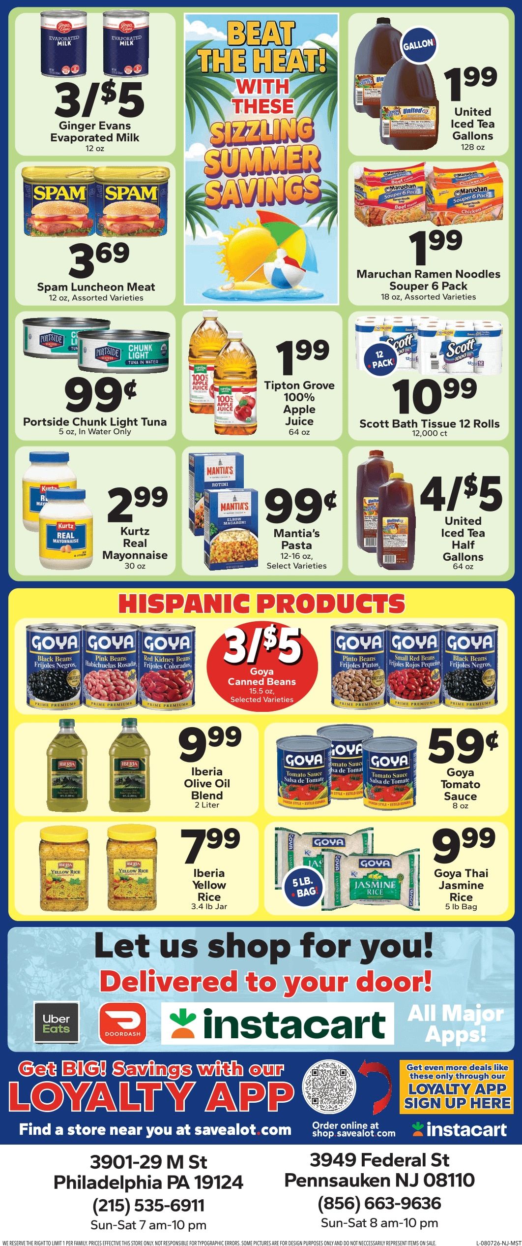 Save a Lot Food Stores (Pennsauken and other locations, NJ) Weekly Ad August 7 - 13, 2026