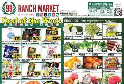 99 Ranch Market (Quincy, MA) Weekly Ad August 7 - 14, 2026