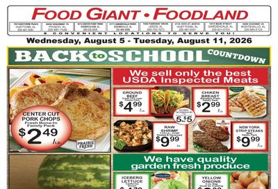 Foodland Grocery (Bessemer–Birmingham Area, AL) Weekly Ad August 4 - 10, 2026