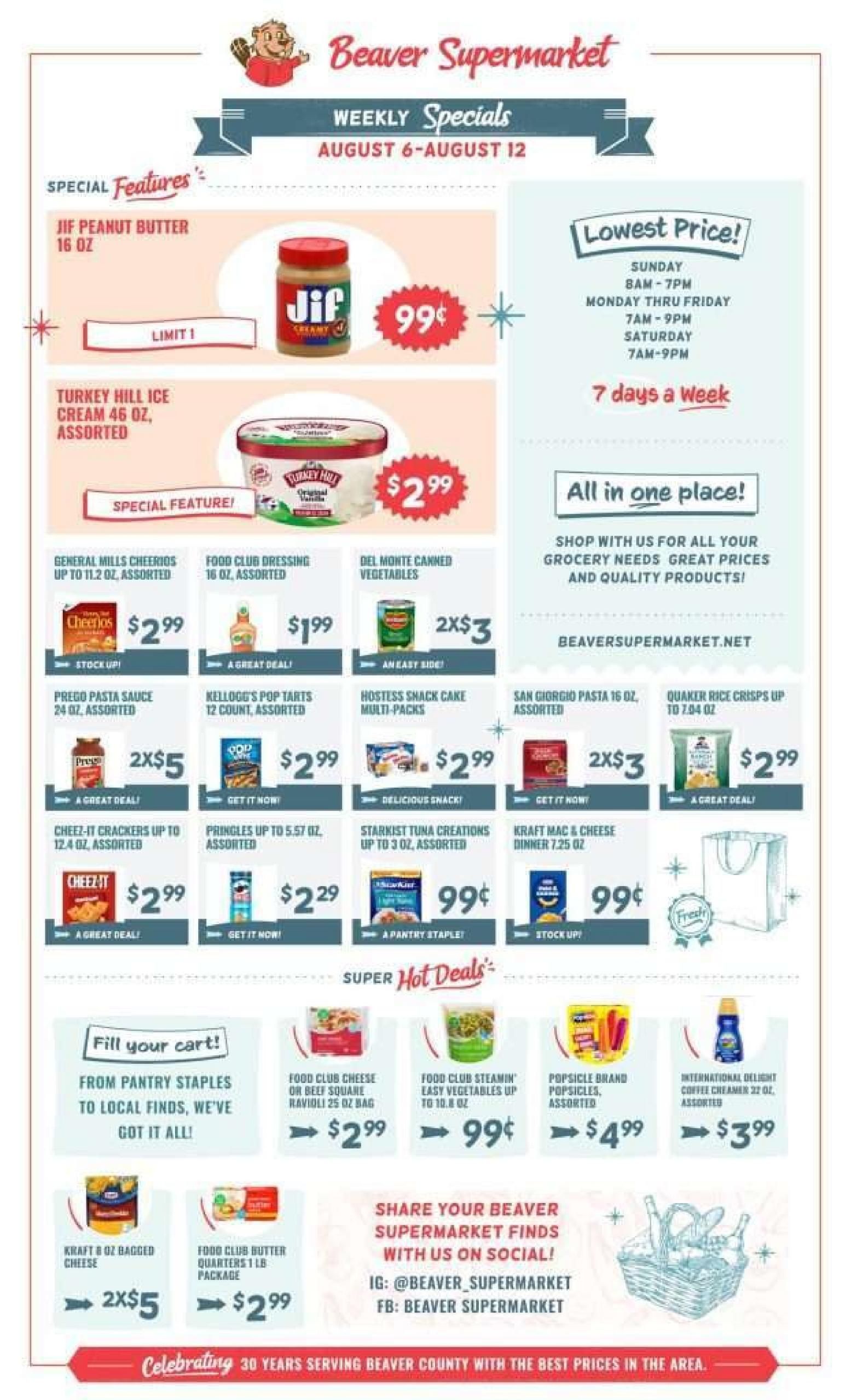 Beaver Supermarket Weekly Ad August 6 - 12, 2026