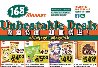 168 Market (West Covina–Pomona Area, CA) Weekly Ad August 7 - 13, 2026