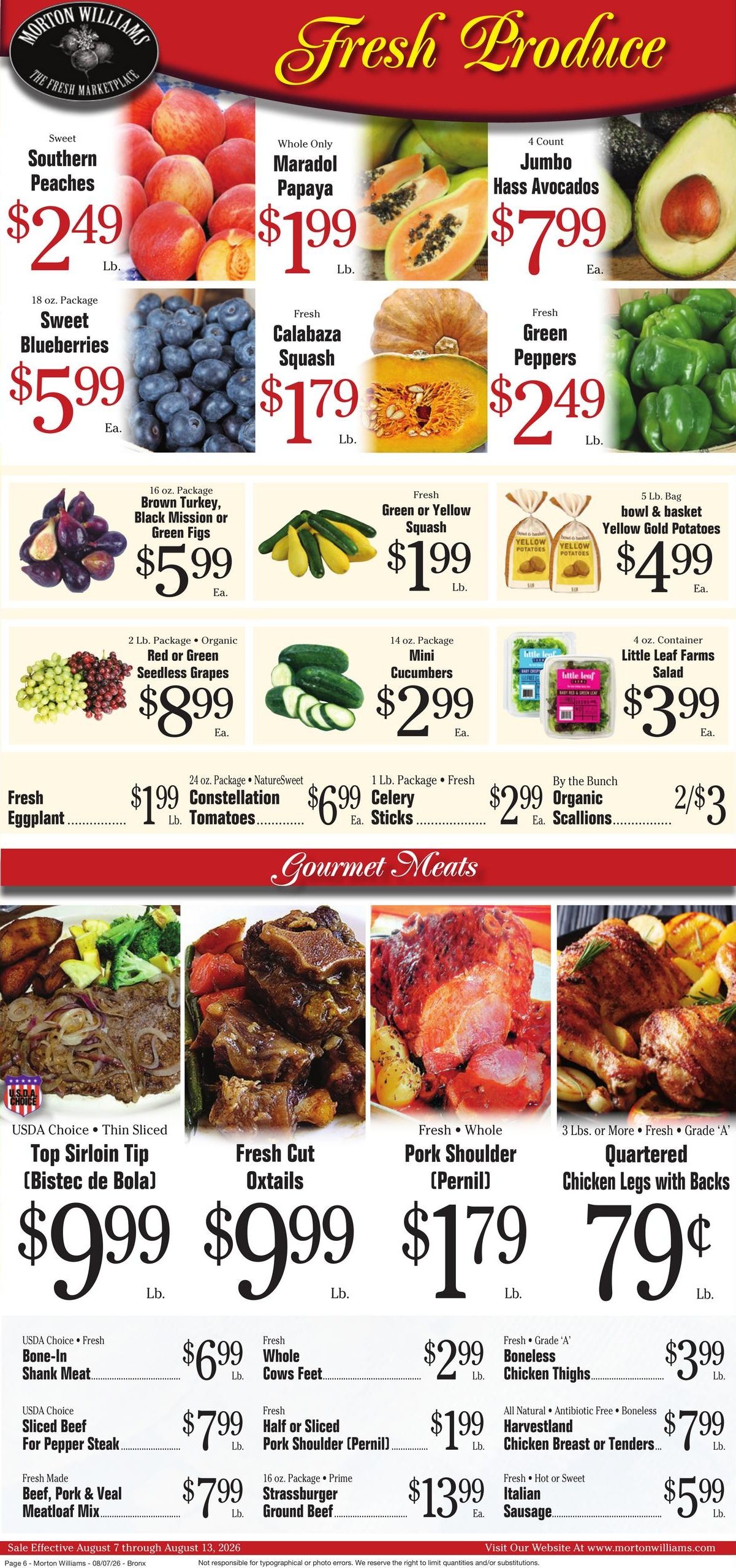 Morton Williams Supermarket (Yonkers–Ho Ho Kus Area, NJ–NY) Weekly Ad August 7 - 13, 2026