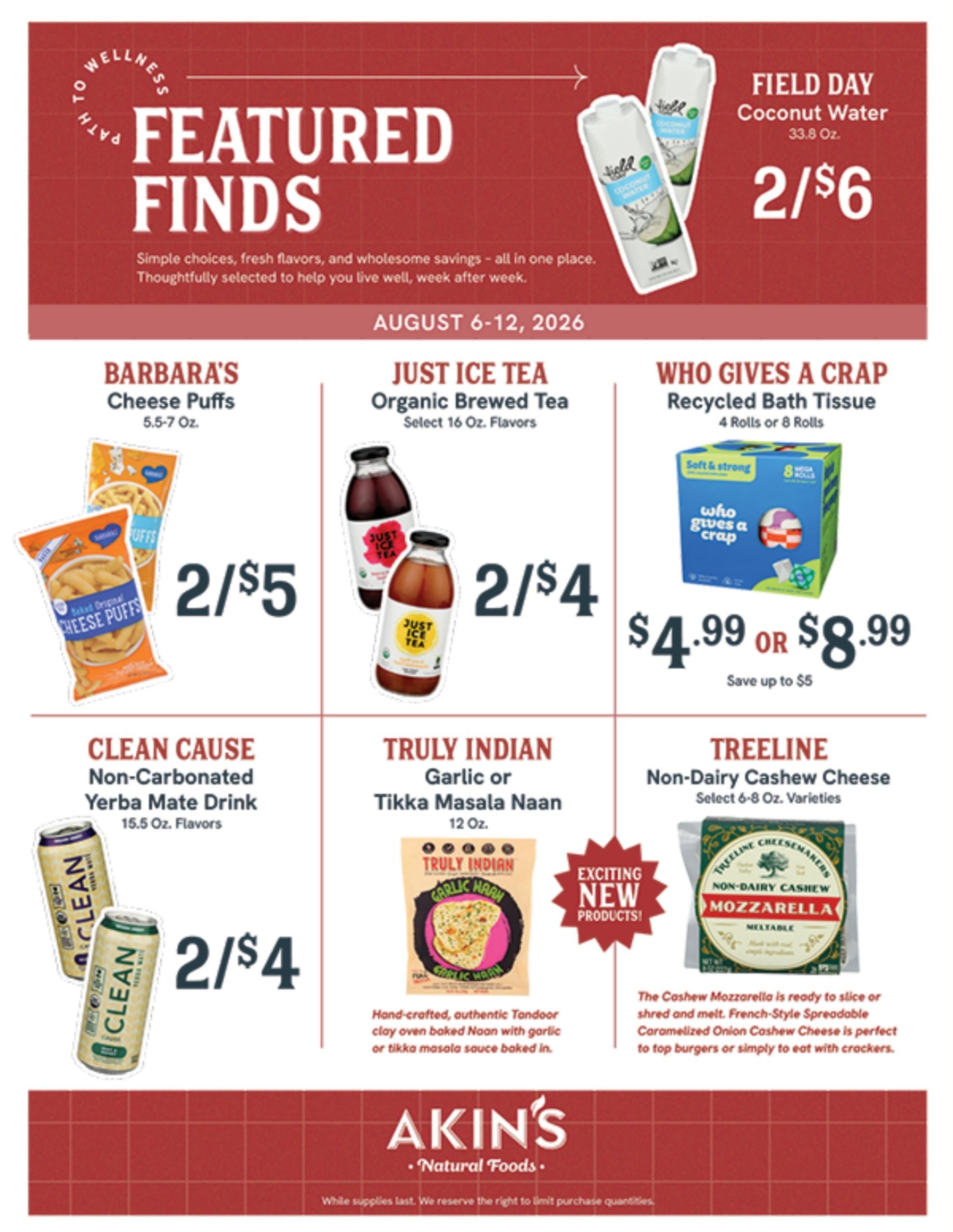 Akin's Natural Foods Weekly Ad August 6 - 12, 2026