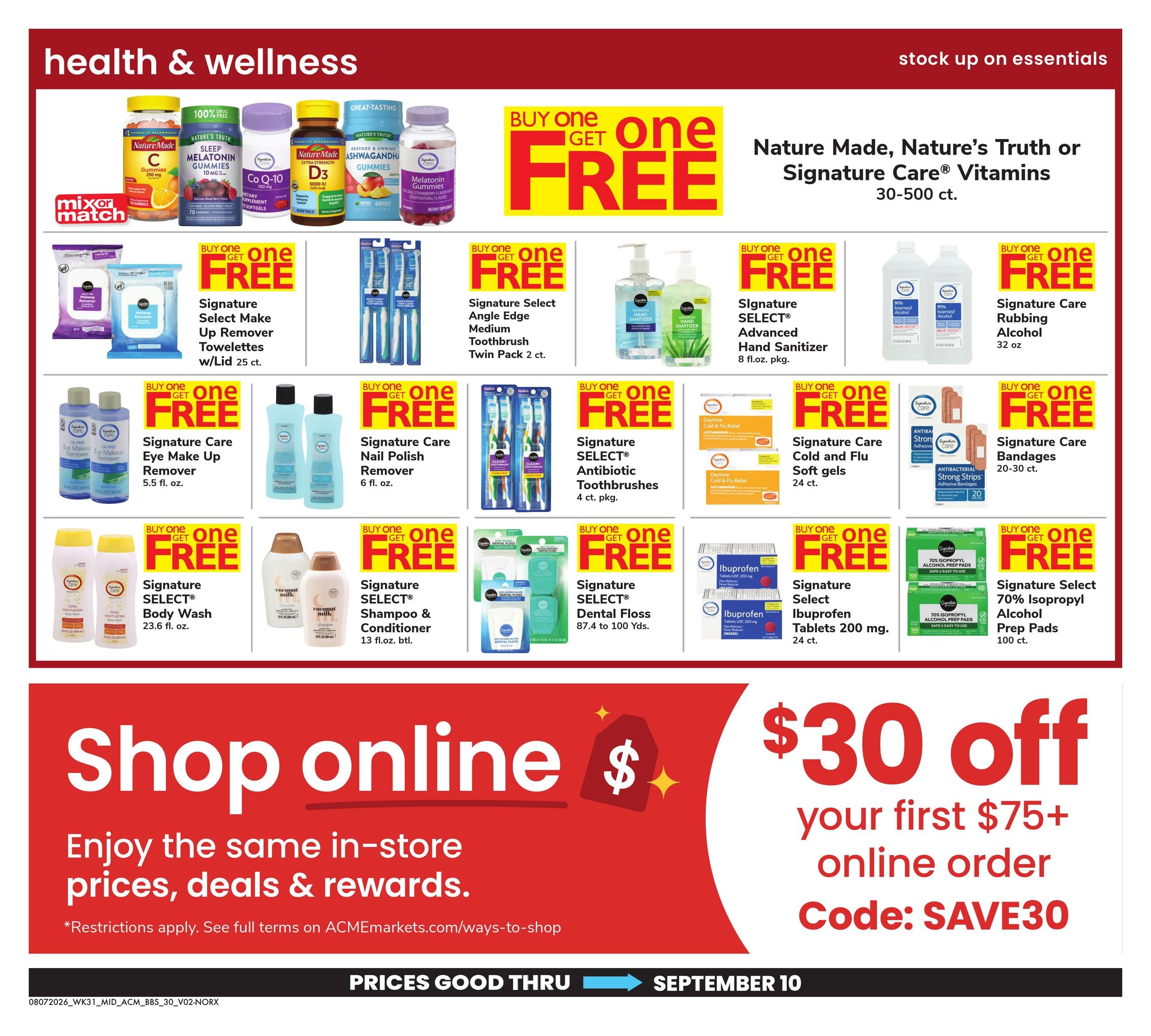 Acme Markets (Baltimore–Curtis Bay Area, MD) Big Book of Savings Weekly Ad August 7 - September 10, 2026