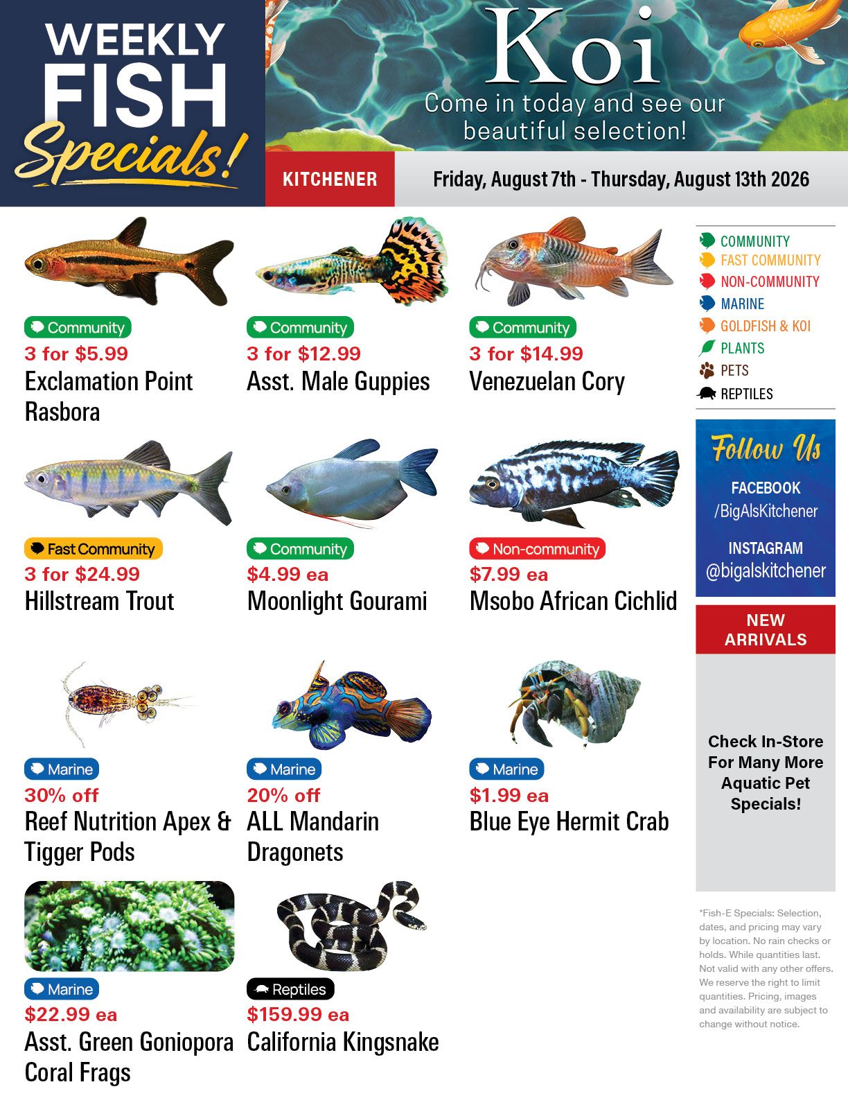 Big Al's (Kitchener) Weekly Specials August 7 to 13