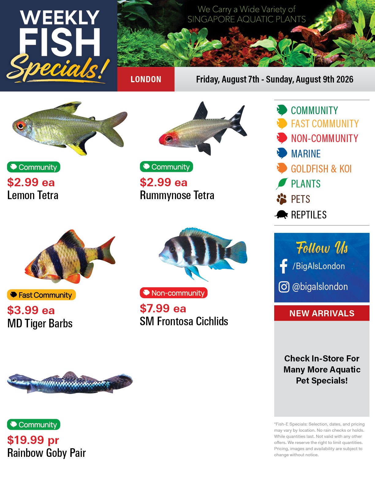 Big Al's (London) Weekend Specials August 7 to 9