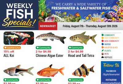 Big Al's (Newmarket) Weekly Specials August 7 to 13