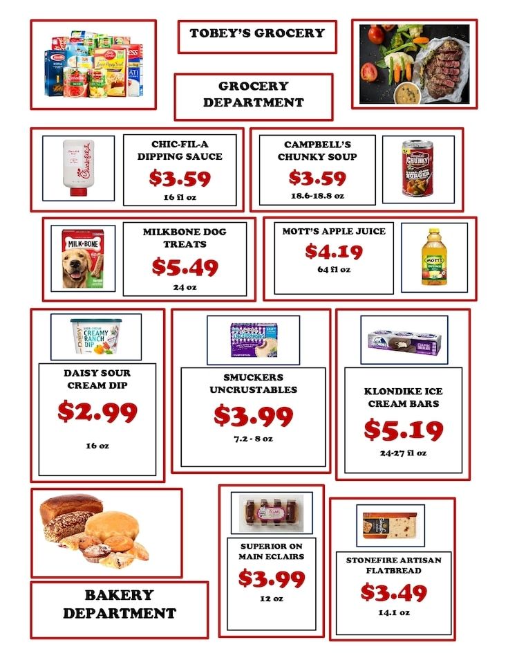 Tobey's Grocery Weekly Ad August 7 - 13, 2026