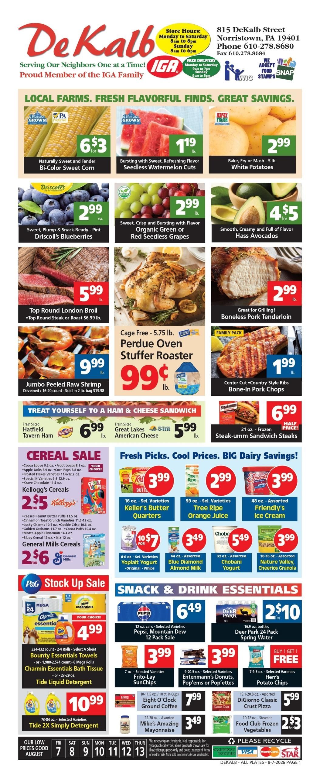 DeKalb Supermarket IGA Weekly Ad August 7 - 13, 2026