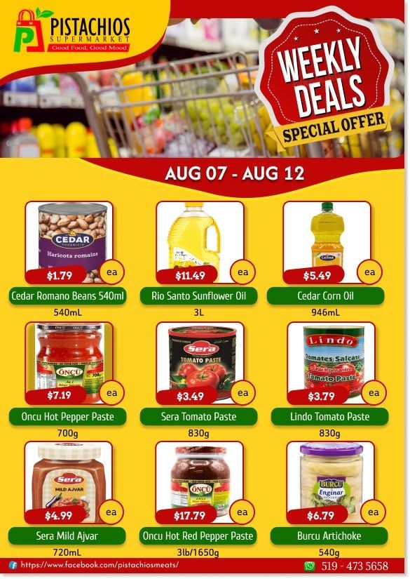 Pistachios Supermarket Flyer August 7 to 12