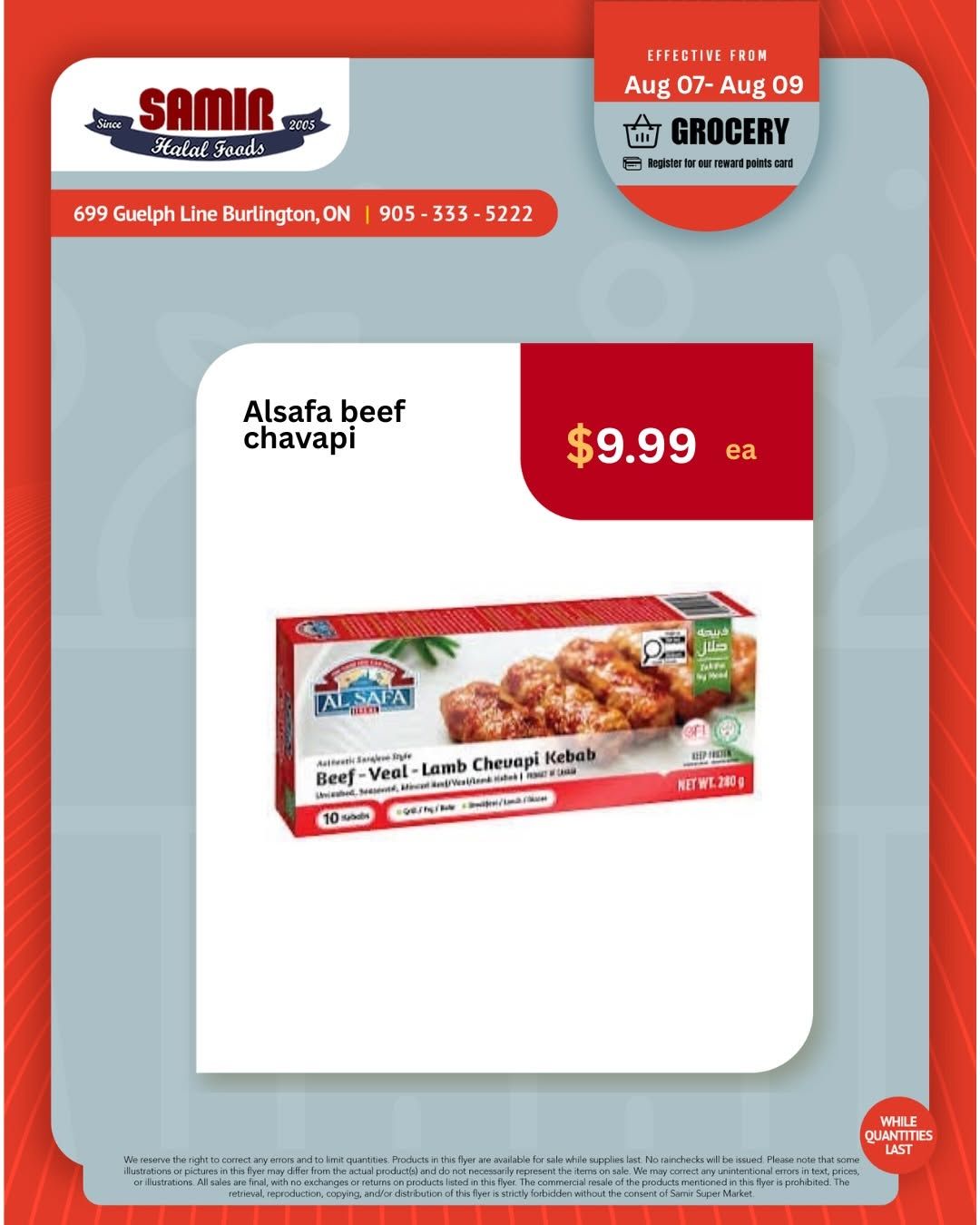Samir Supermarket (Burlington) Flyer August 7 to 9
