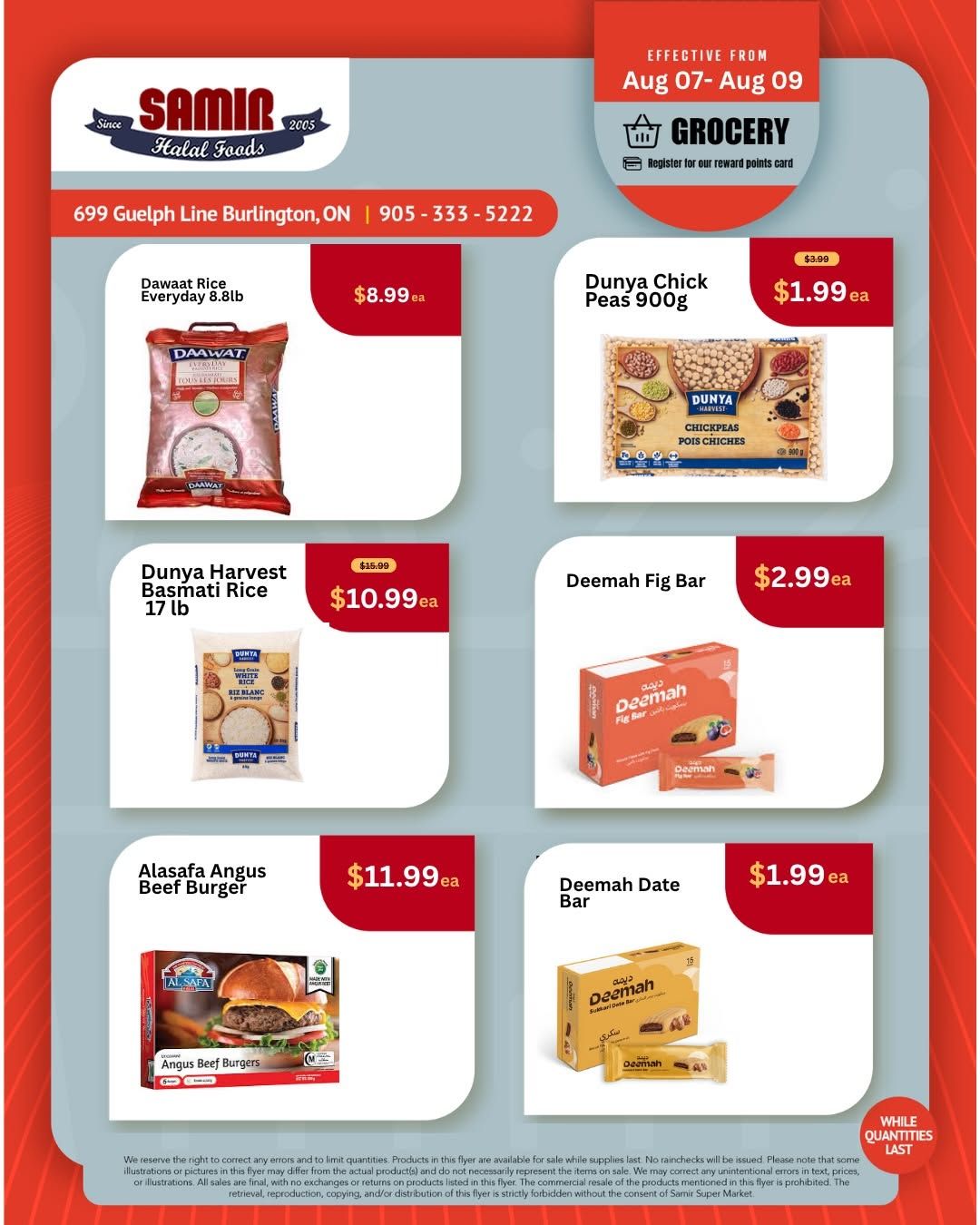 Samir Supermarket (Burlington) Flyer August 7 to 9