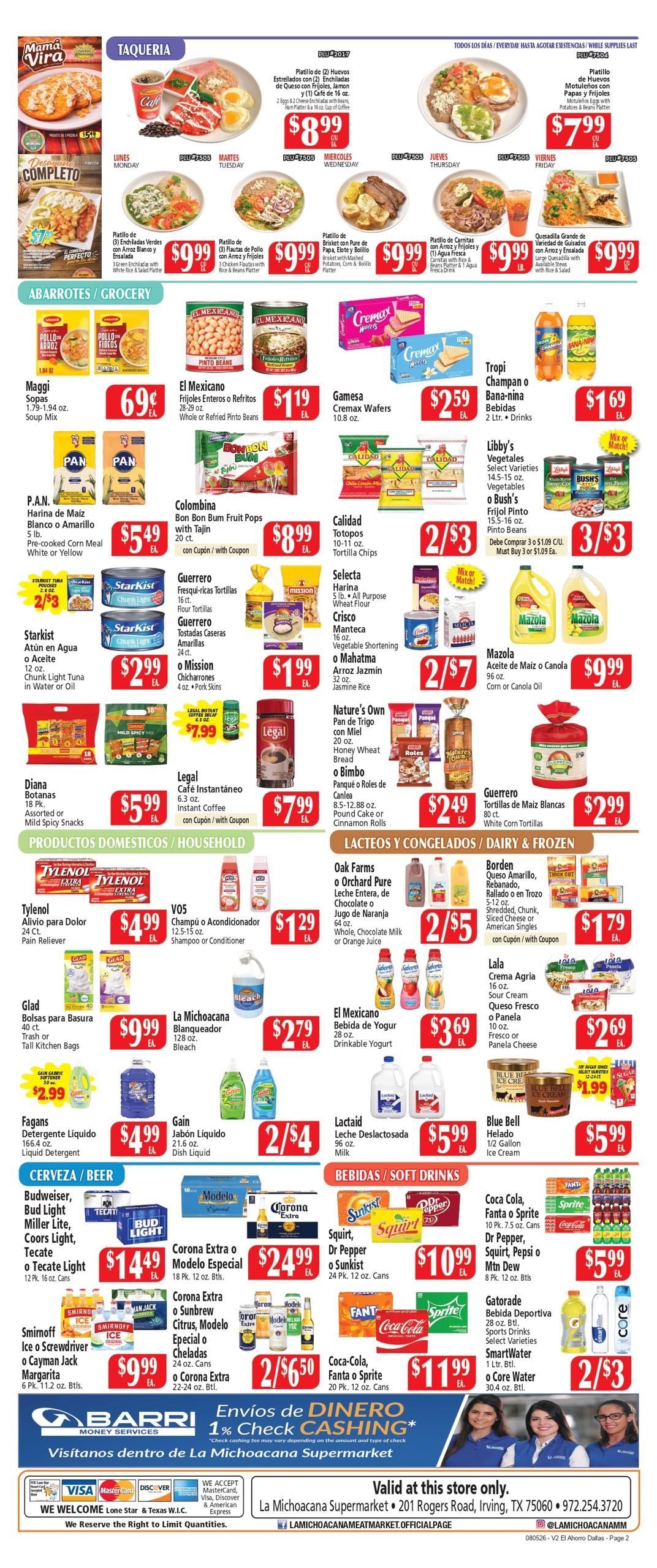 El Ahorro Supermarket (Irving–Grand Prairie Area, TX) Weekly Ad August 5 - 11, 2026