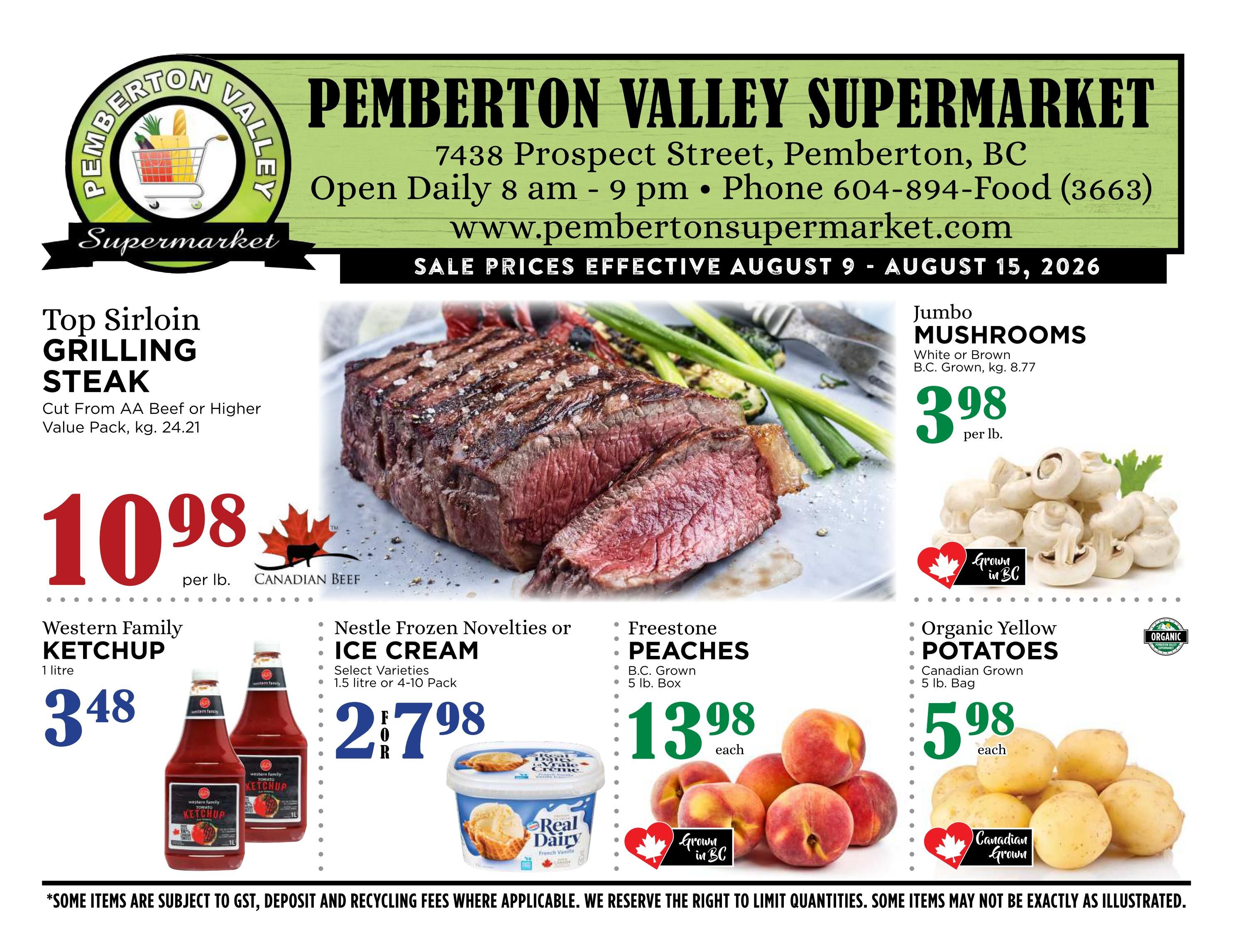 Pemberton Valley Supermarket Flyer August 9 to 15