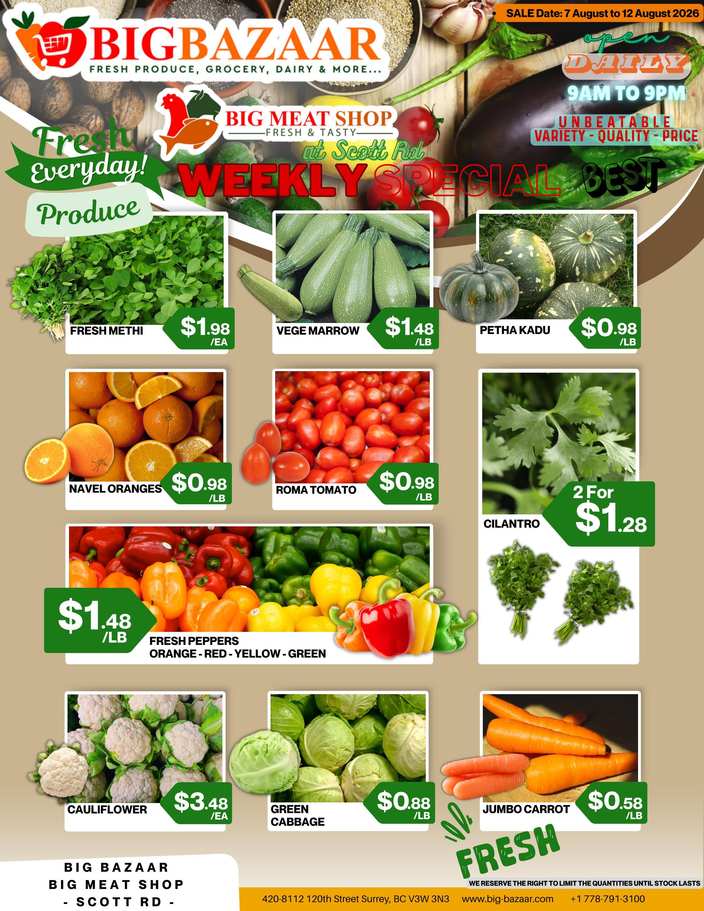 Big Bazaar Canada Flyer August 7 to 12