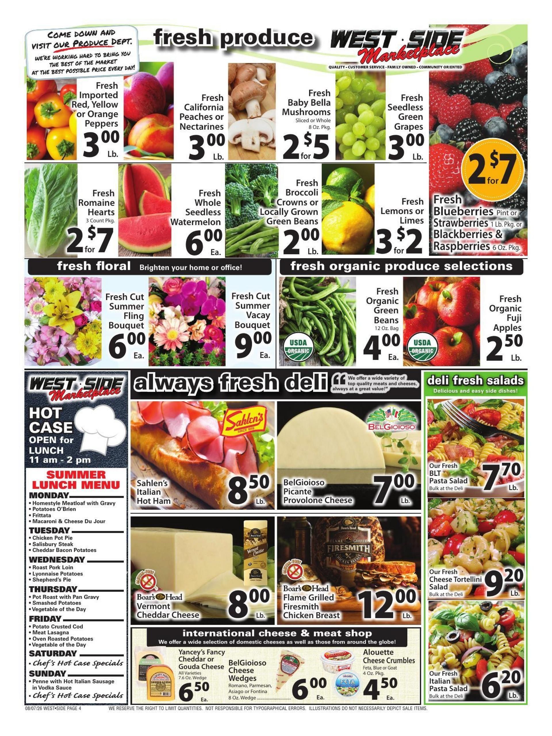 West Side Marketplace (Cromwell–Bethany Area, CT) Weekly Ad August 7 - 13, 2026