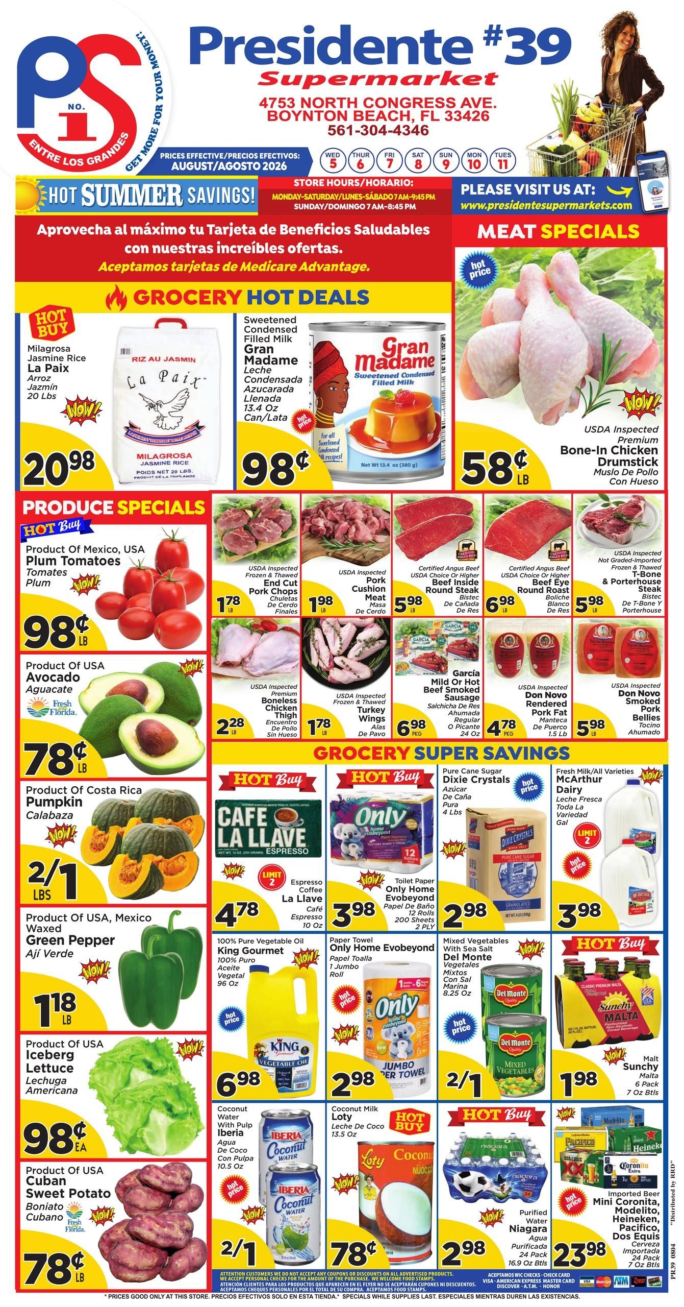 Presidente Supermarkets Weekly Ad August 5 - 11, 2026