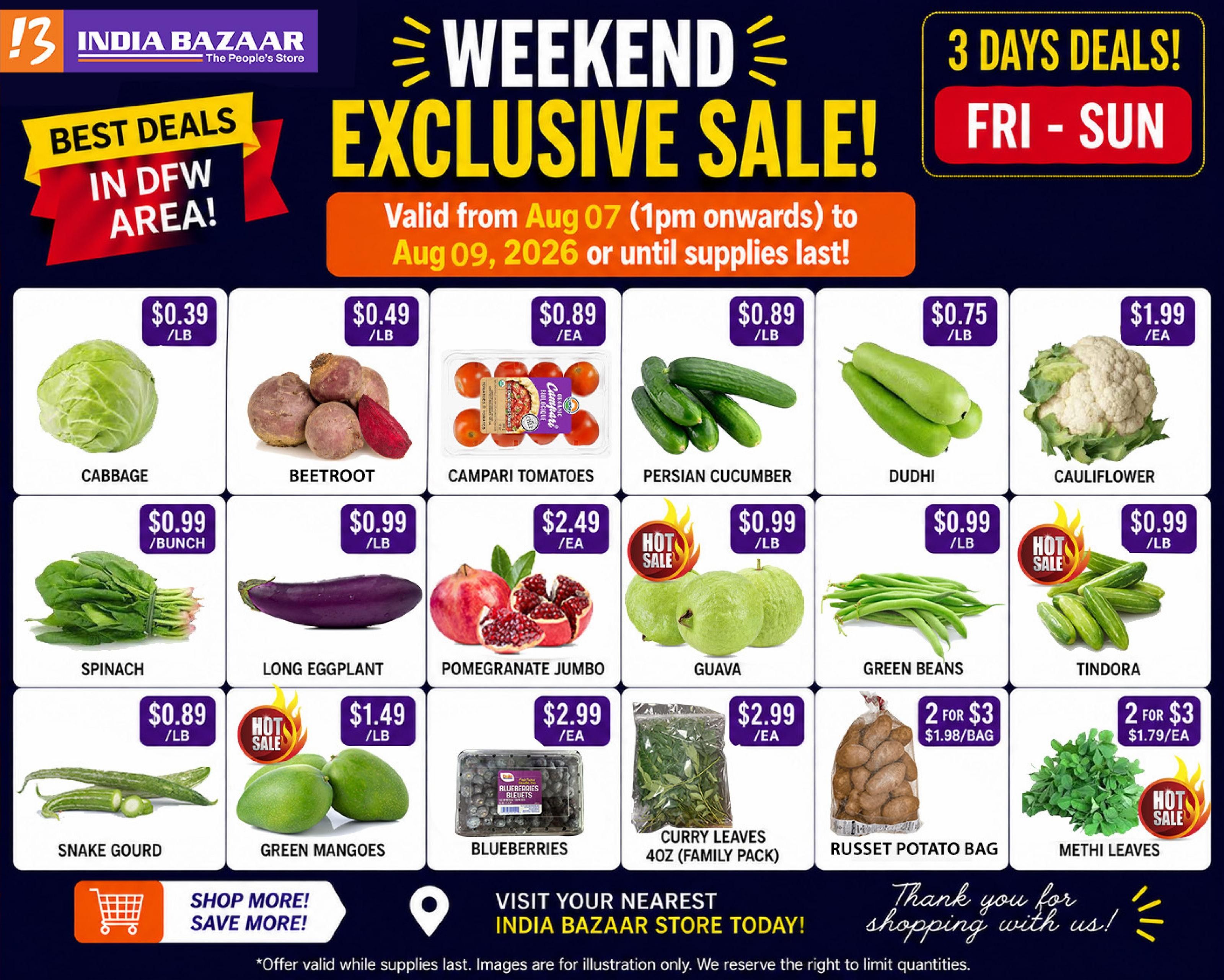 India Bazaar (Richardson–Little Elm Area, TX) Weekly Ad August 7 - 13, 2026