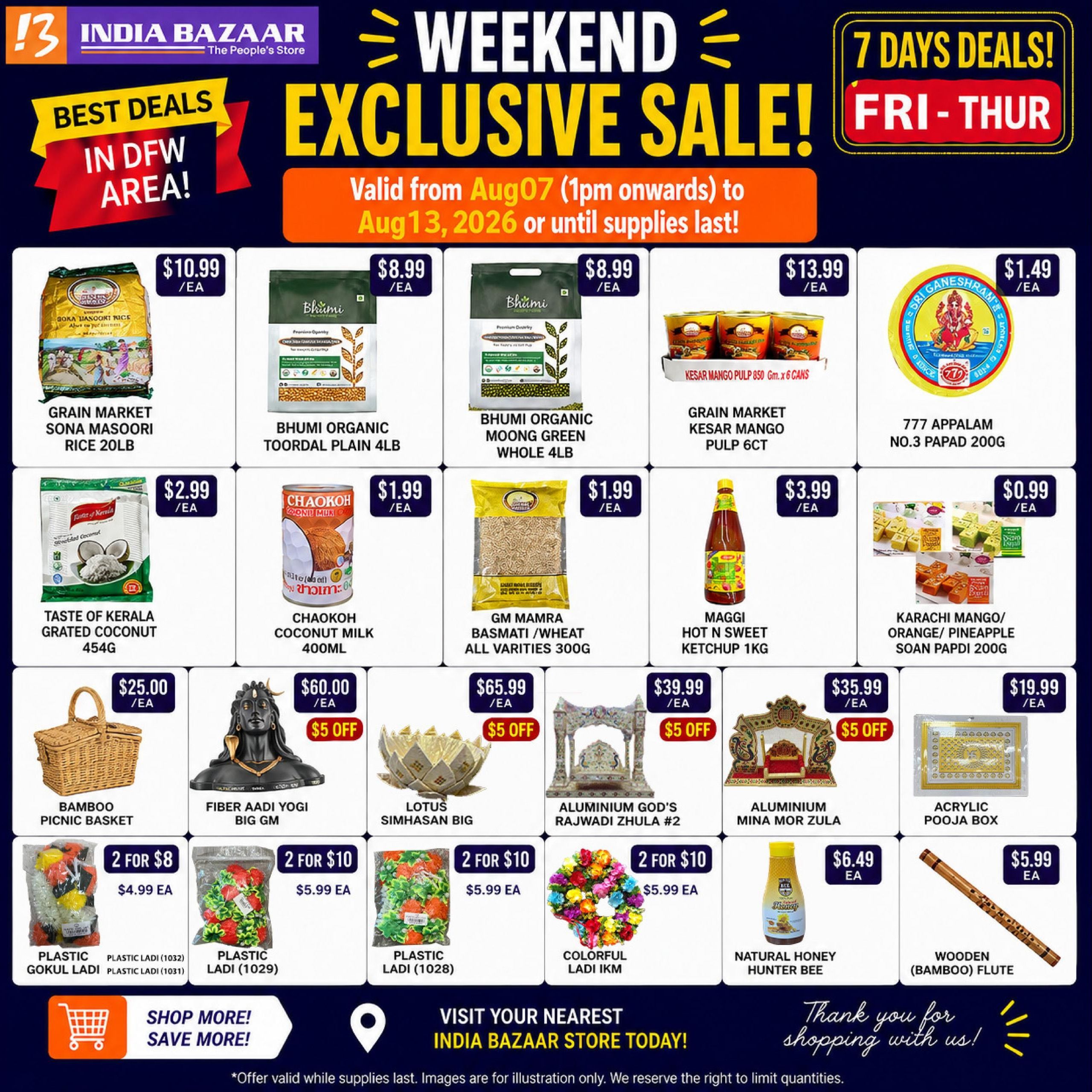 India Bazaar (Richardson–Little Elm Area, TX) Weekly Ad August 7 - 13, 2026