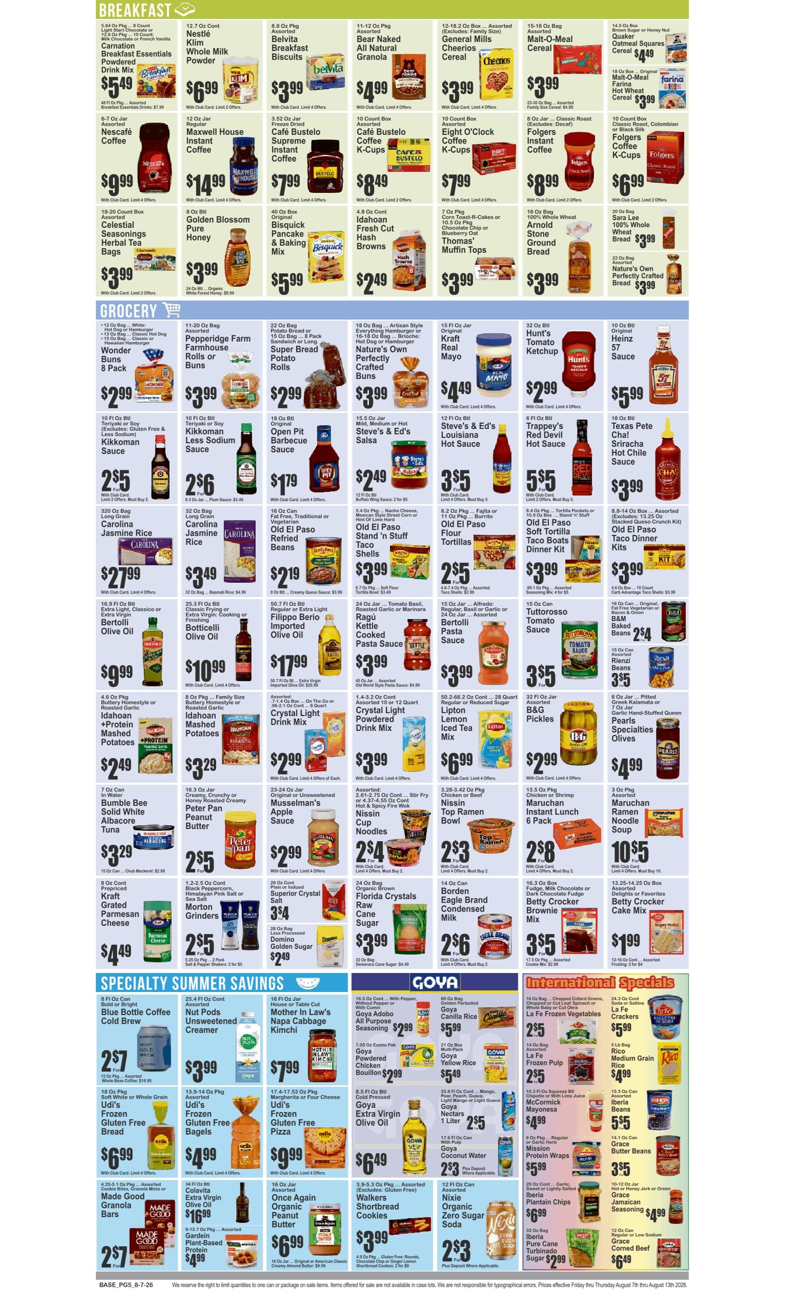 SuperFresh Supermarkets (Newark, NJ) SuperFresh Weekly Ad August 7 - 13, 2026