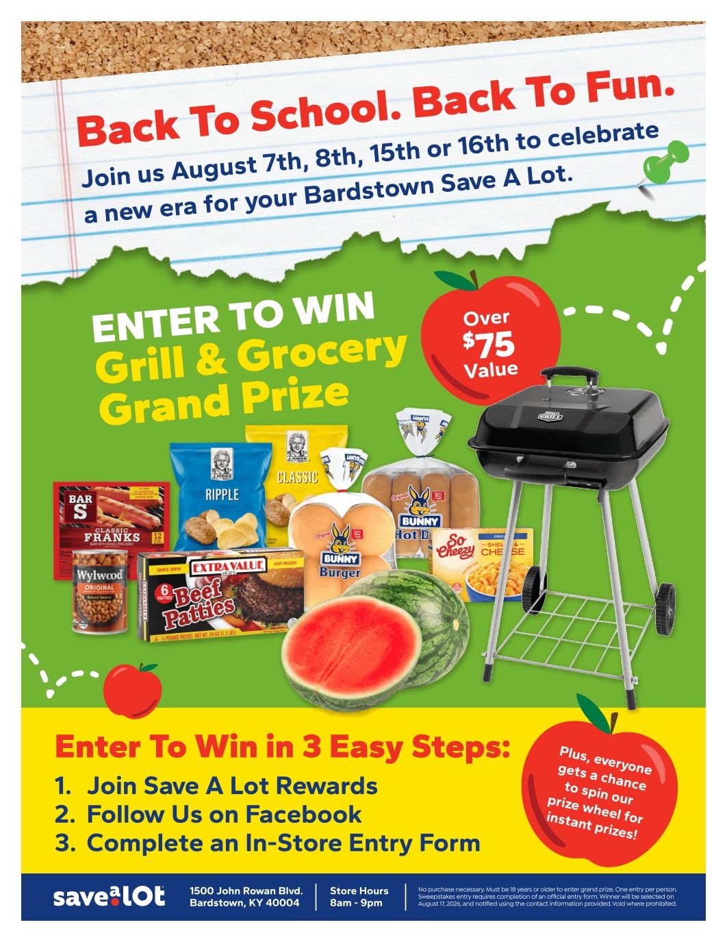 Save a Lot Food Stores (1500 E John Rowan Blvd, Bardstown, KY) Special Promotion Weekly Ad August 6 - 16, 2026