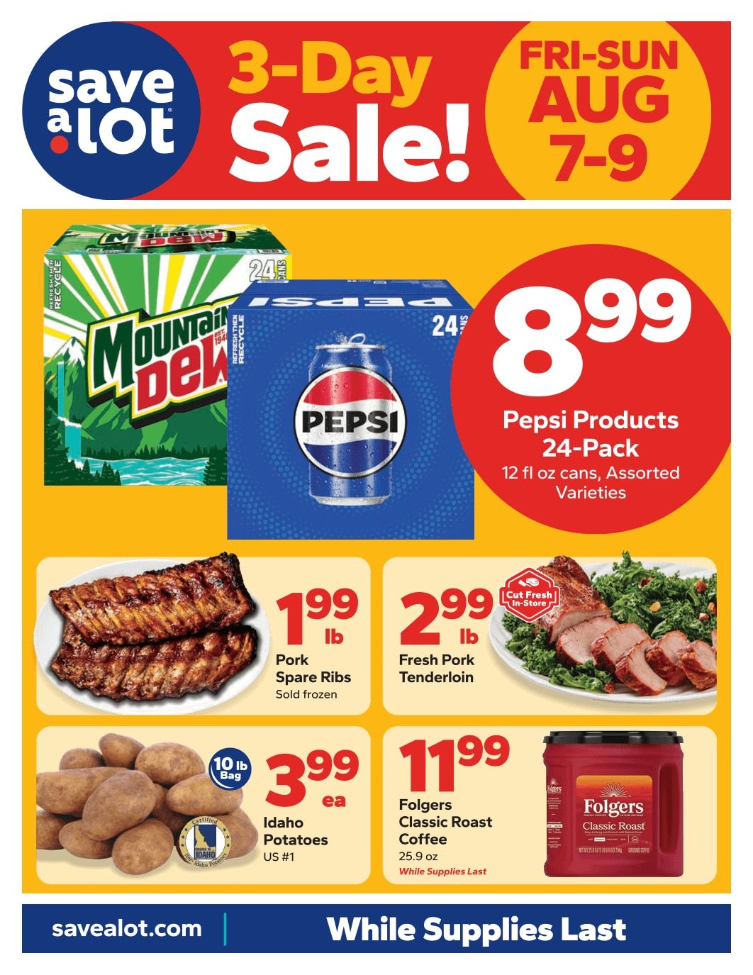 Save a Lot Food Stores (Princeton and other locations, IN) Special Promotion Weekly Ad August 7 - 9, 2026