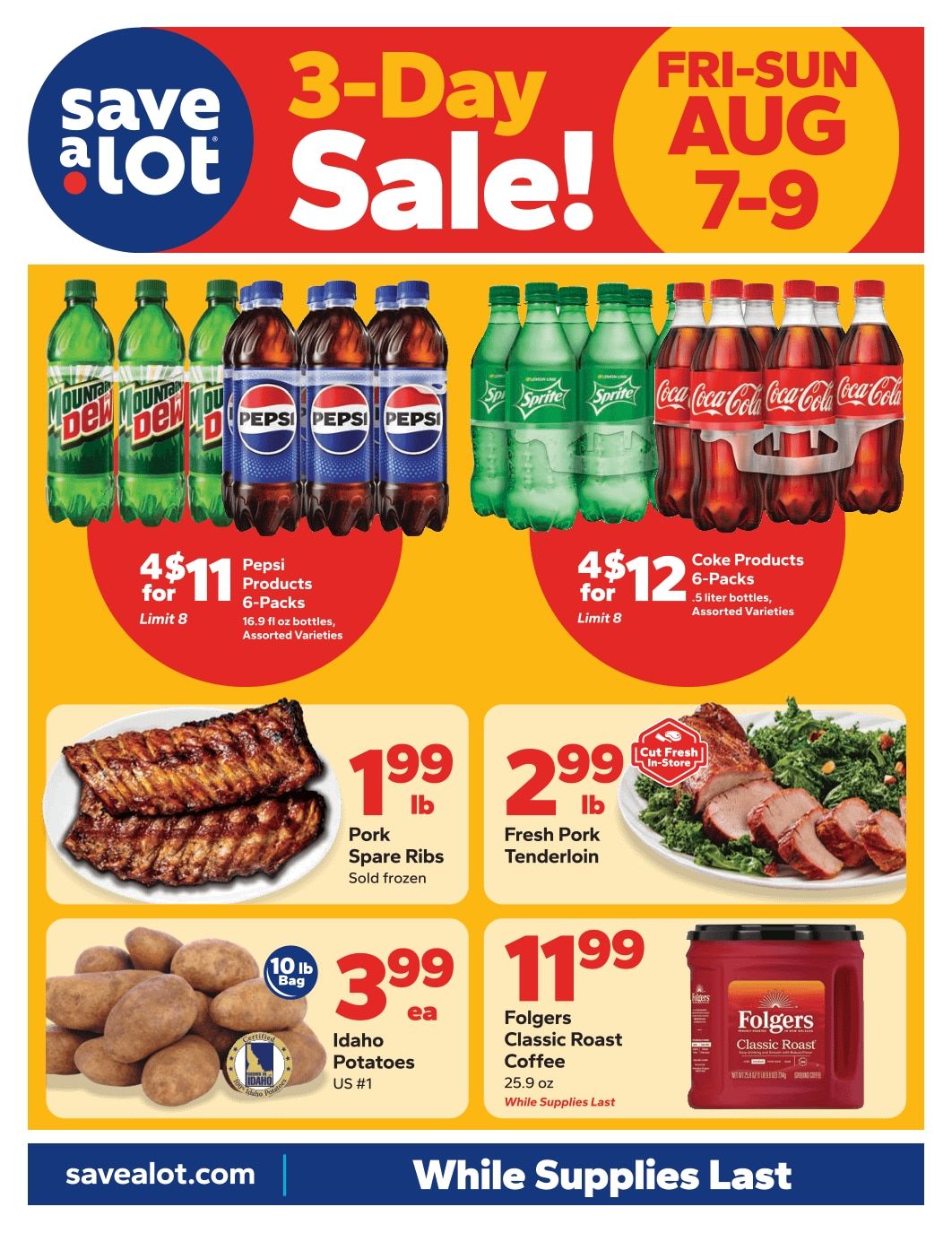 Save a Lot Food Stores (Evarts and other locations, KY) Special Promotion Weekly Ad August 7 - 9, 2026