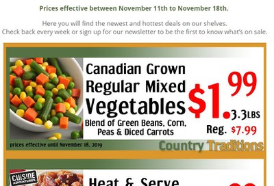 Country Traditions One-Shot Deals Flyer November 11 to 18