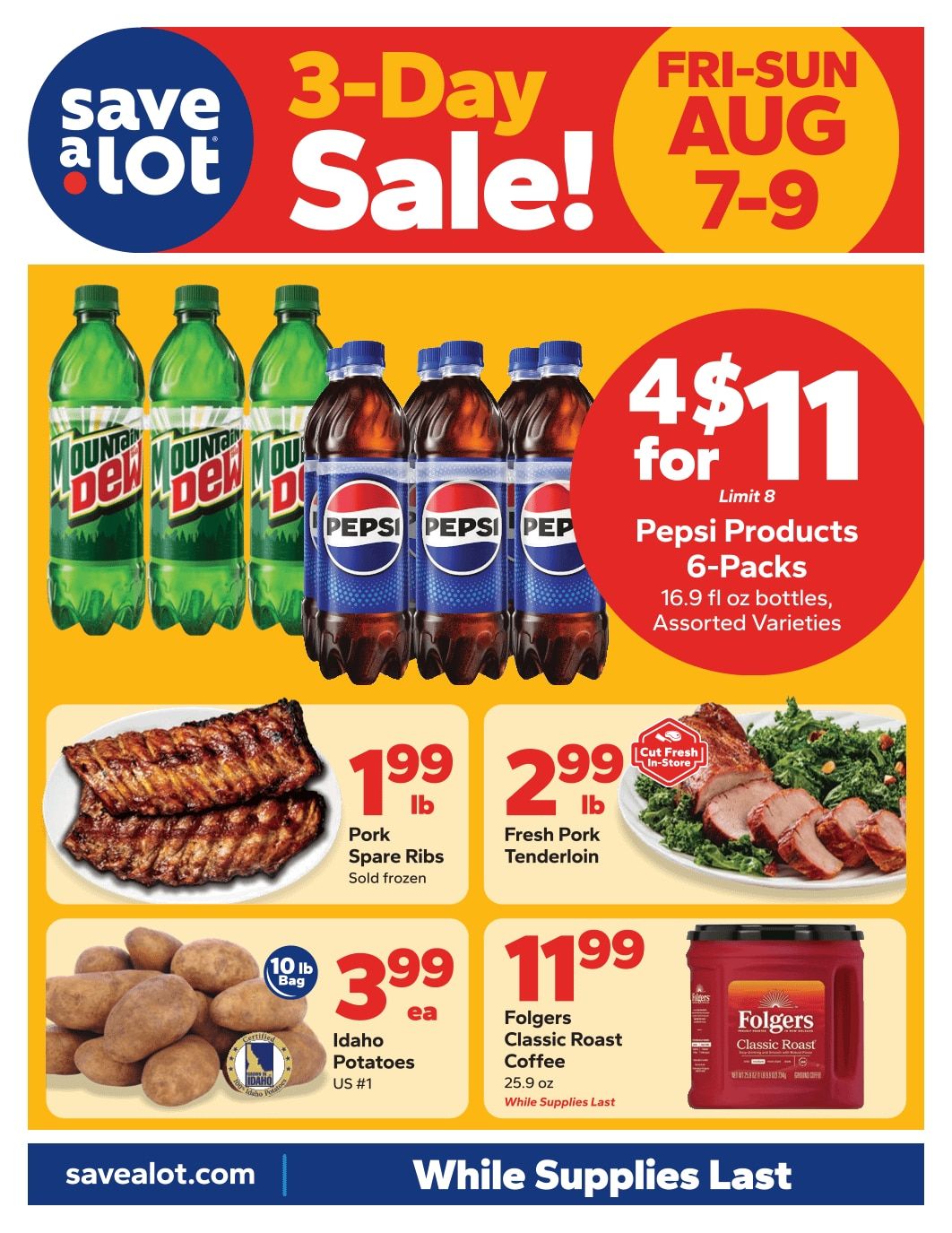 Save a Lot Food Stores (West Liberty and Williamsburg, KY) Special Promotion Weekly Ad August 7 - 9, 2026