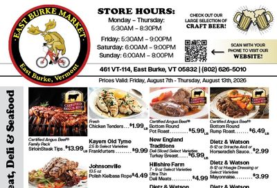 East Burke Market Weekly Ad August 7 - 13, 2026