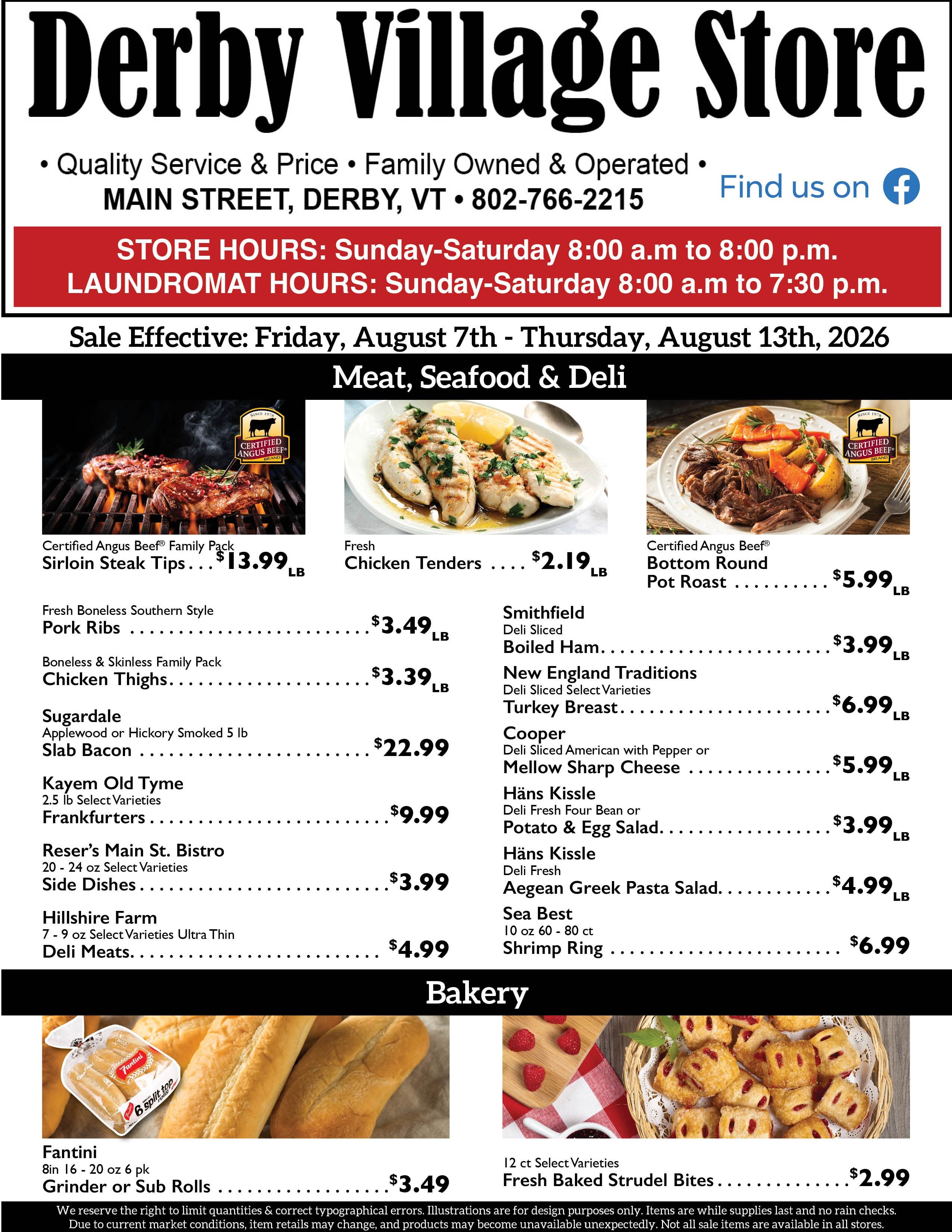 Derby Village Store Weekly Ad August 7 - 13, 2026
