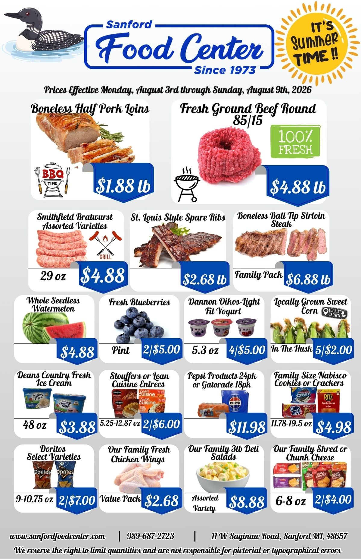 Sanford Food Center Weekly Ad August 3 - 9, 2026