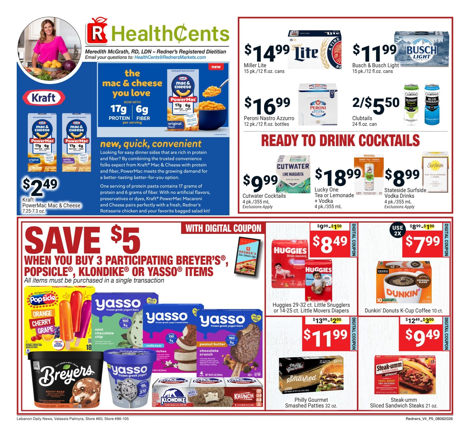 Redner's Markets (Fredericksburg and Palmyra, PA) Weekly Ad August 6 - 12, 2026