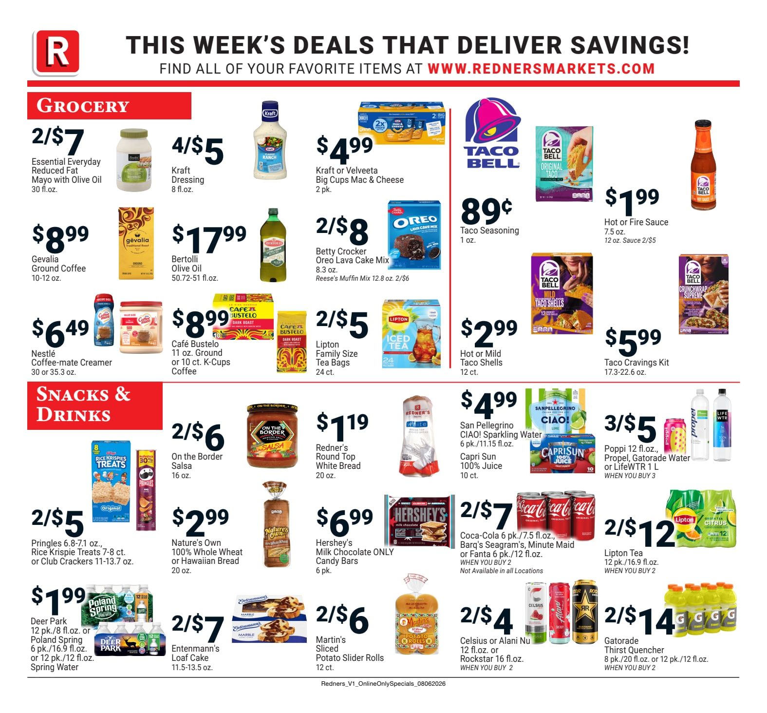 Redner's Markets (Fredericksburg and Palmyra, PA) Weekly Ad August 6 - 12, 2026