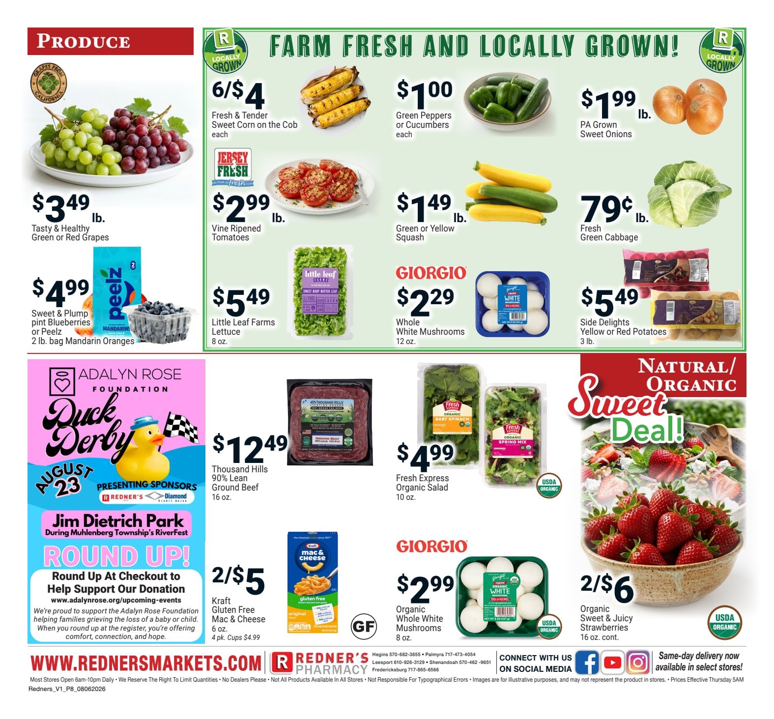 Redner's Markets (Hegins, PA) Weekly Ad August 6 - 12, 2026